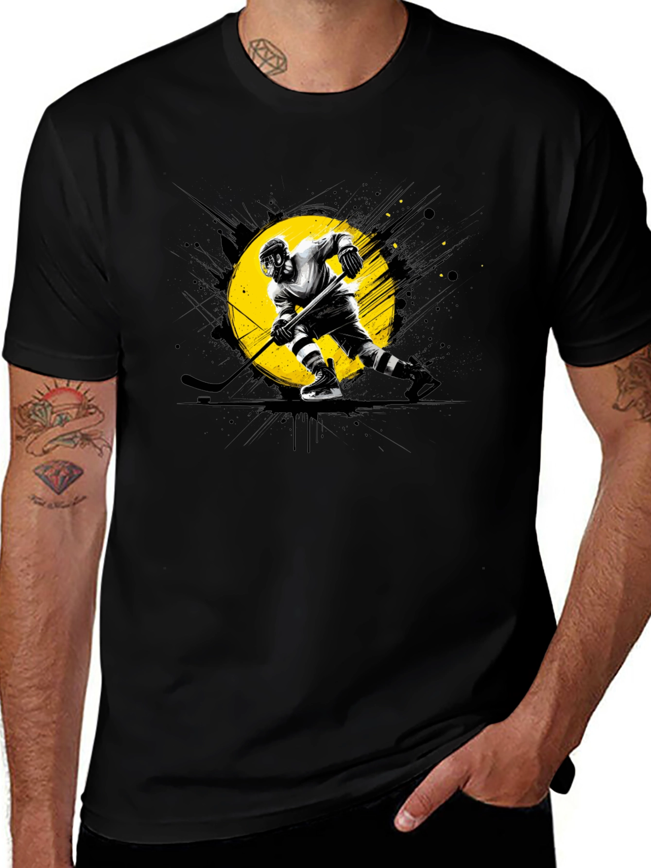 Hockey Player Graphic T-Shirt