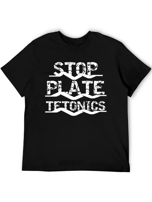 Stop Plate Tetonics Black Graphic Tee