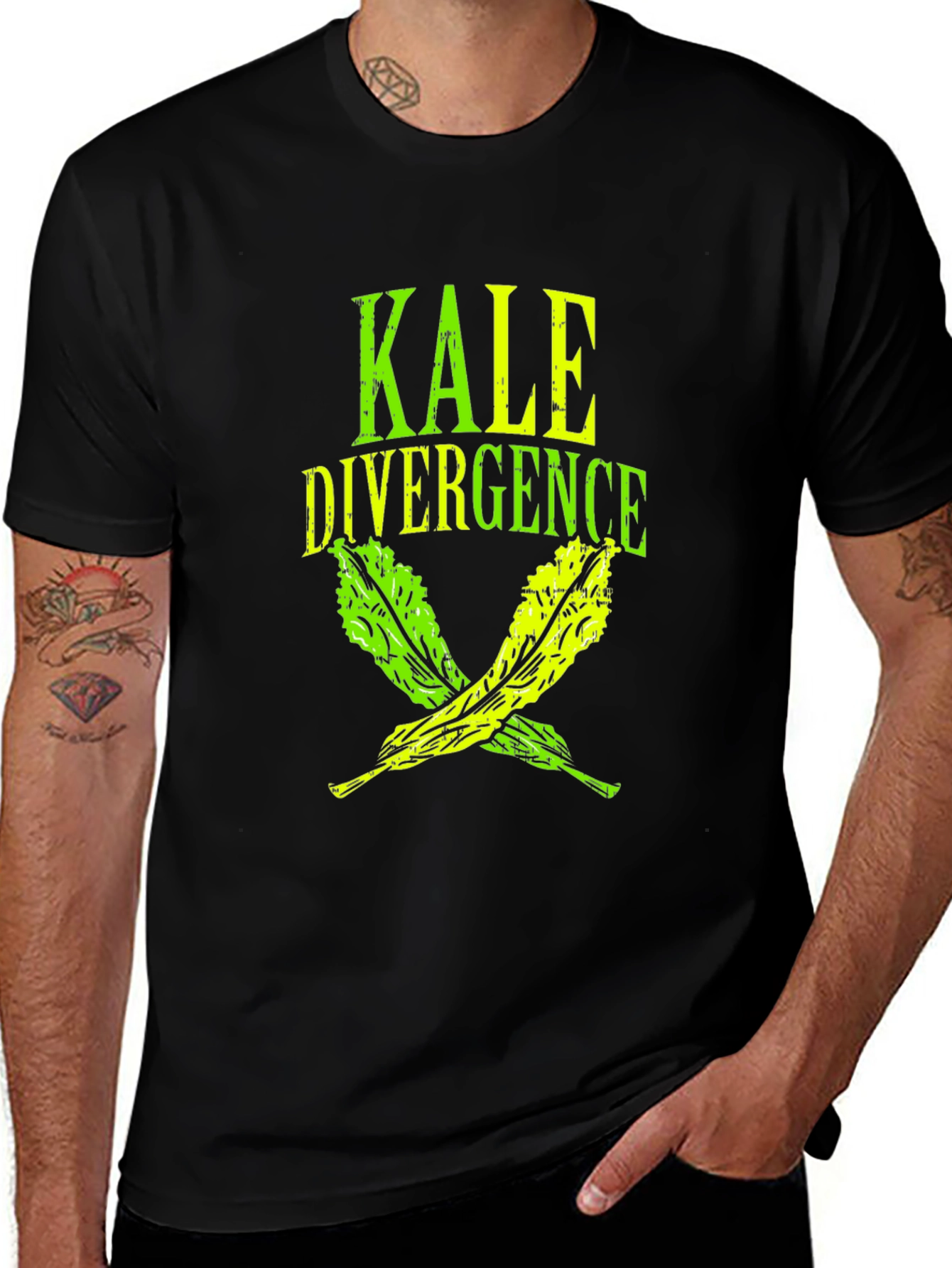 Kale Divergence Graphic Tee - Black Cotton