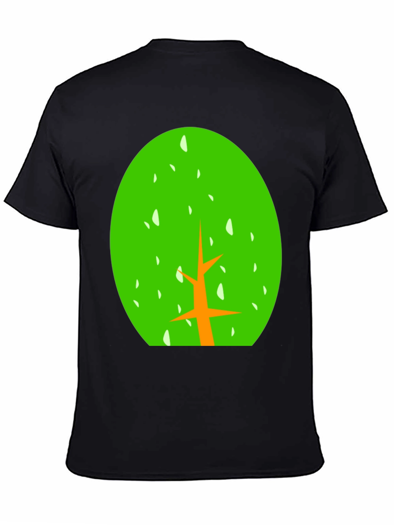 Abstract Tree Graphic Tee - Black Cotton Shirt