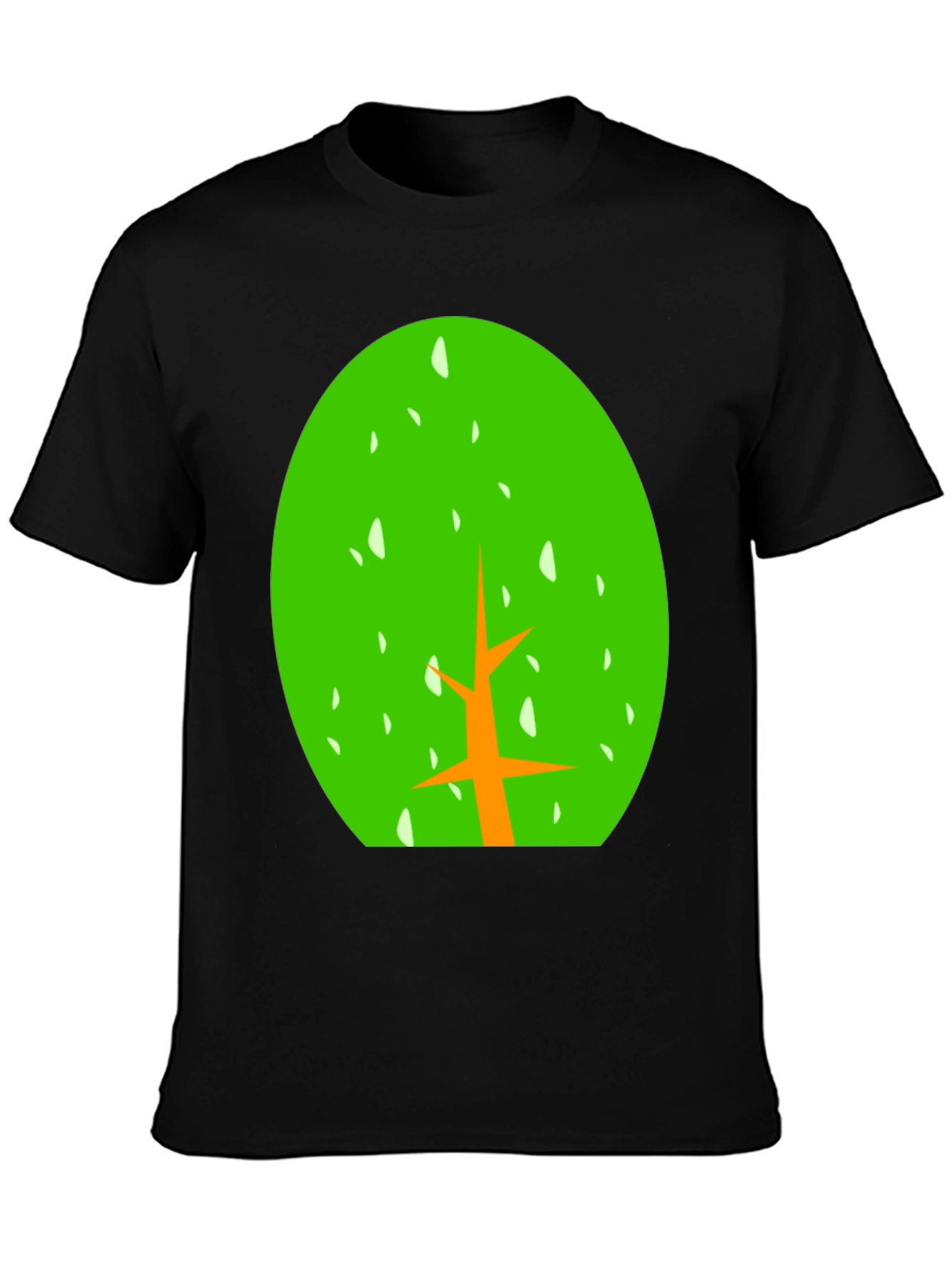 Abstract Tree Graphic Tee - Black Cotton Shirt