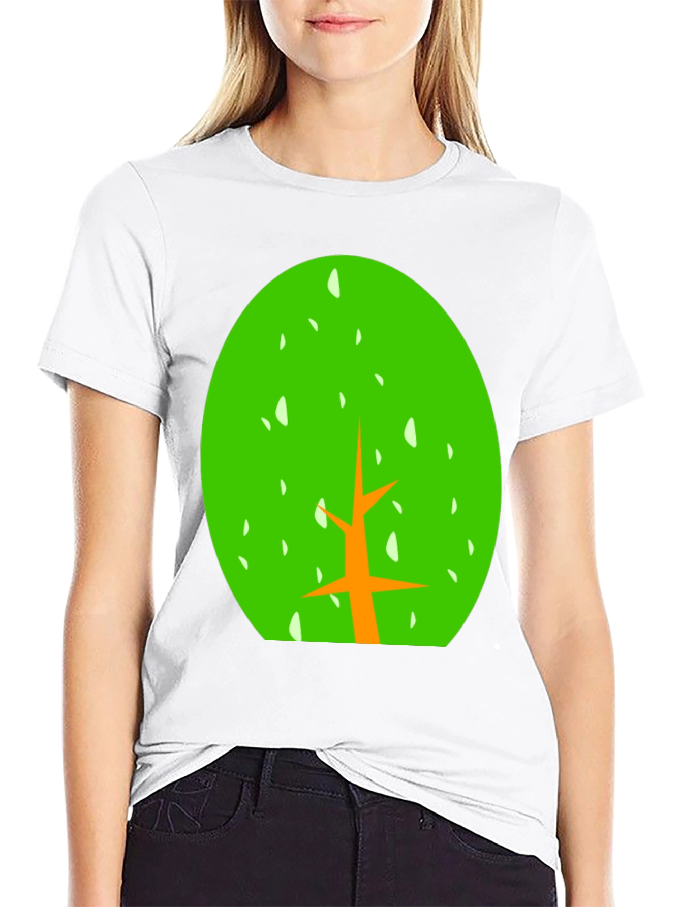 Abstract Tree Graphic Tee - Black Cotton Shirt