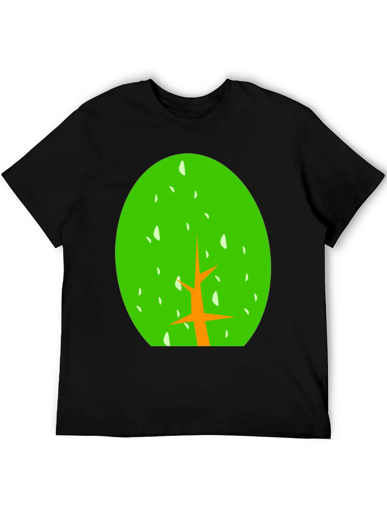 Abstract Tree Graphic Tee - Black Cotton Shirt