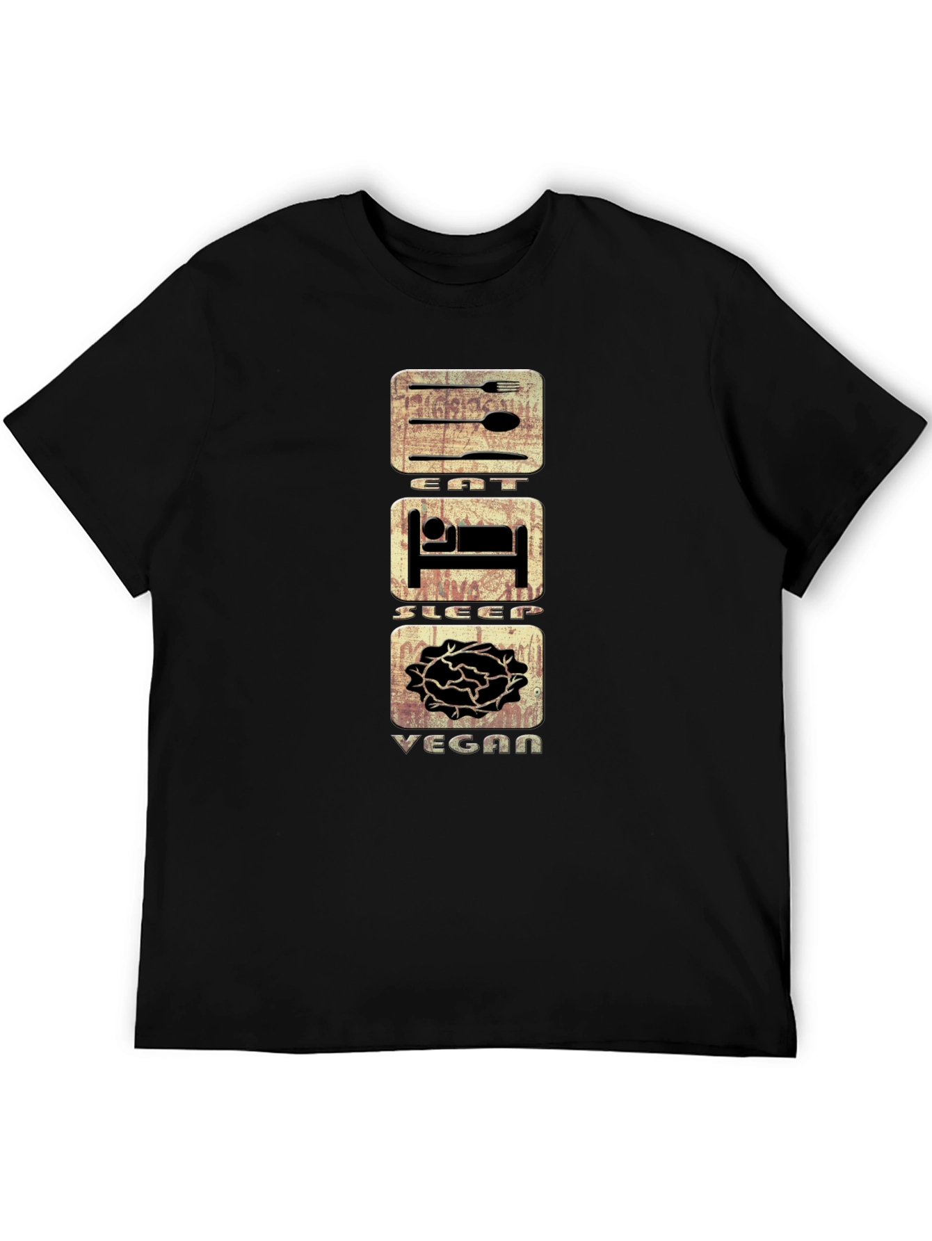 Eat Sleep Vegan T-Shirt - Black