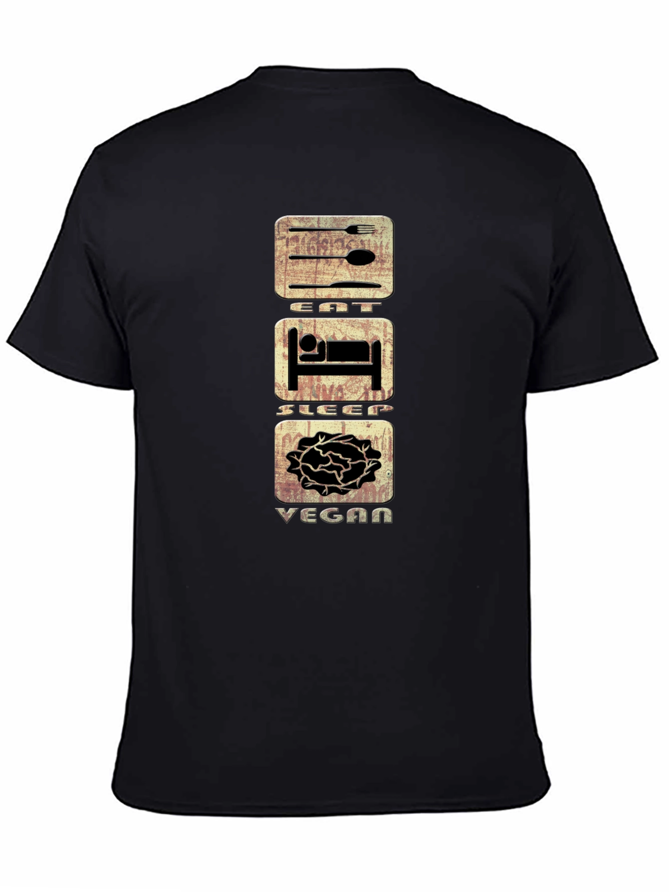Eat Sleep Vegan T-Shirt - Black