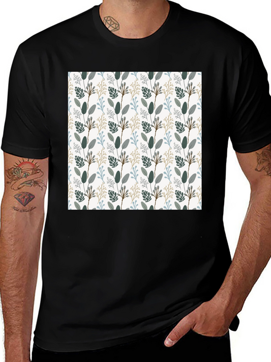Botanical Print Tee - Stylish Mens Casual Top