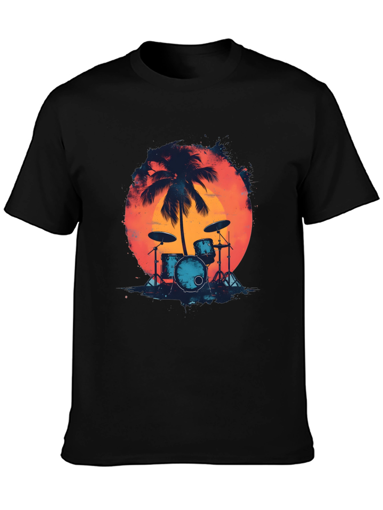 Sunset Drum Set Graphic Tee
