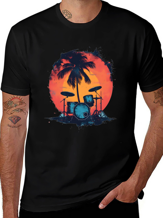 Sunset Drum Set Graphic Tee