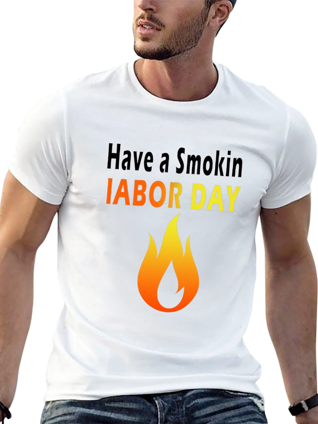 Smokin Labor Day T-Shirt - Flame Graphic Tee