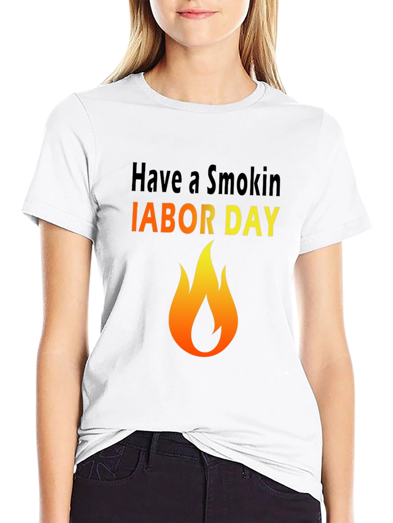 Smokin Labor Day T-Shirt - Flame Graphic Tee