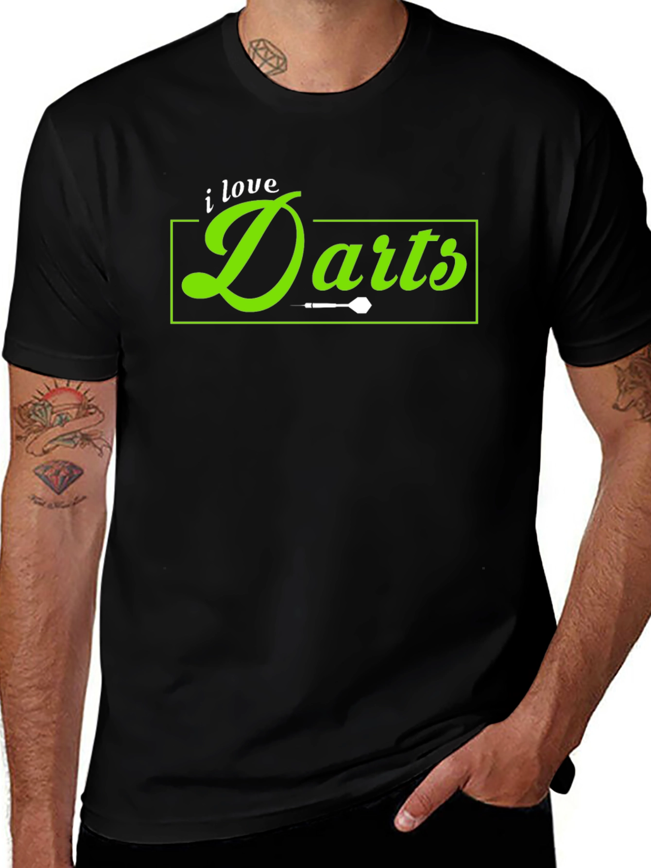 I Love Darts Black T-Shirt
