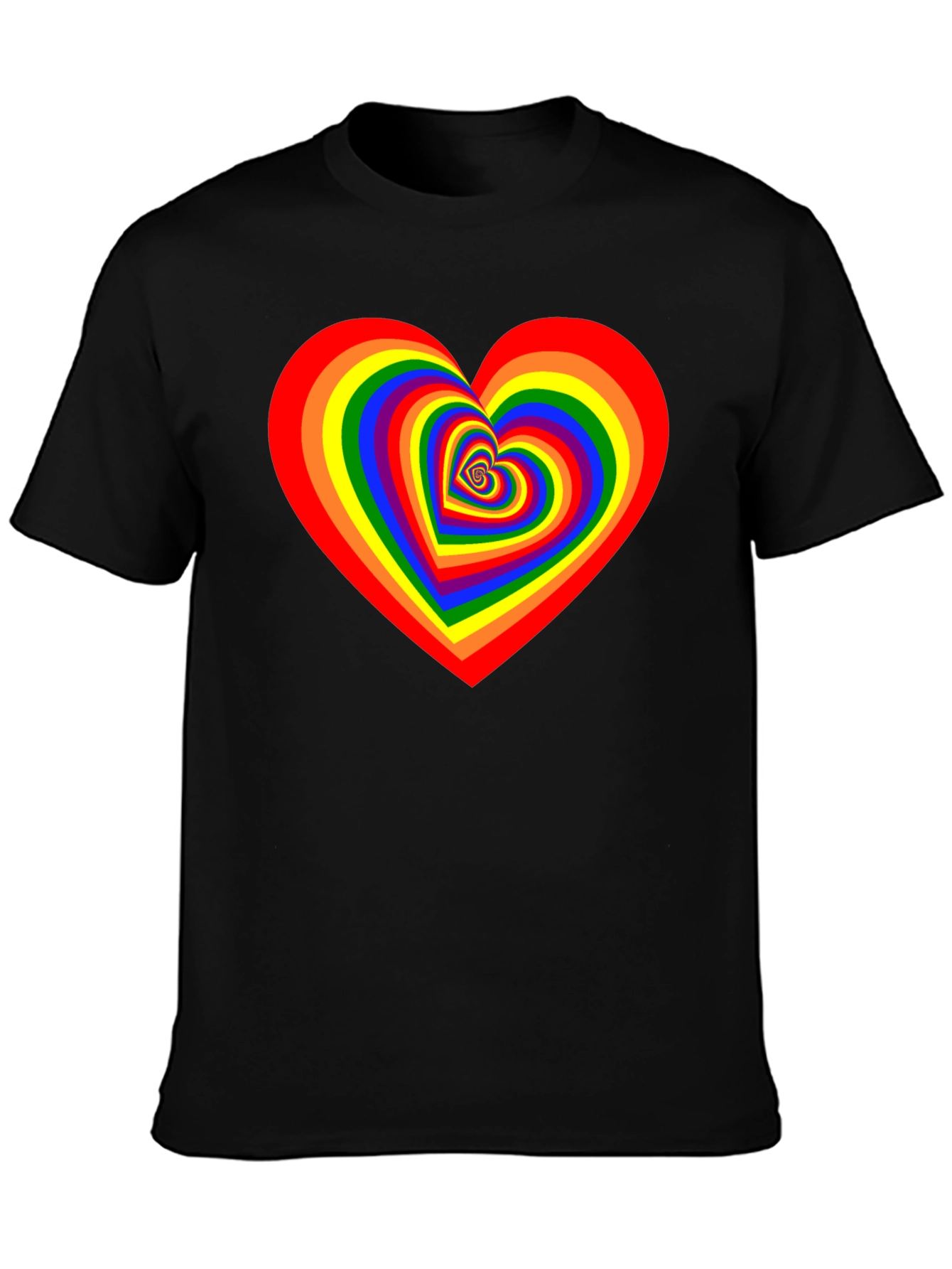 Rainbow Heart Graphic Black T-Shirt
