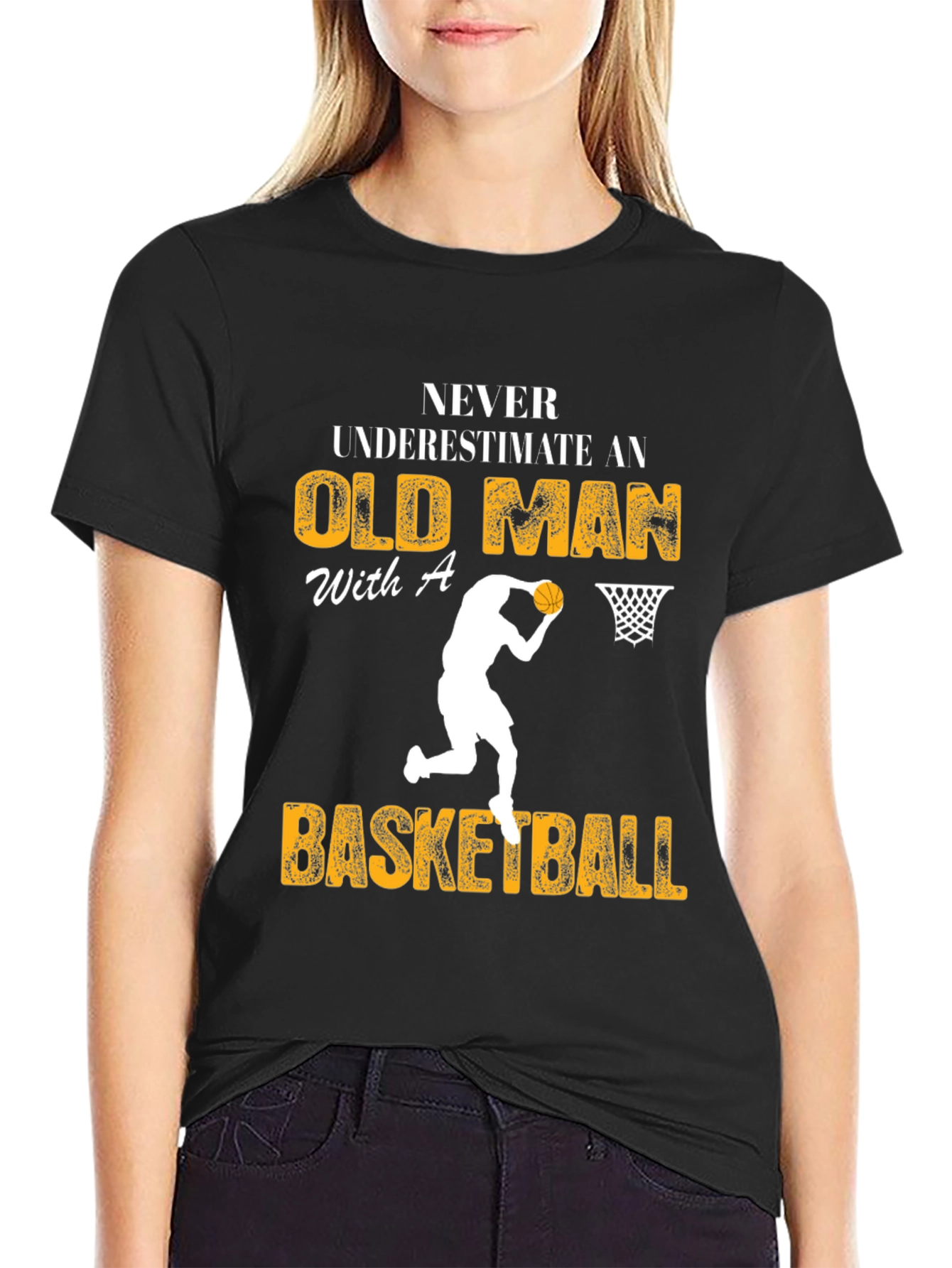 Old Man Basketball Graphic Tee