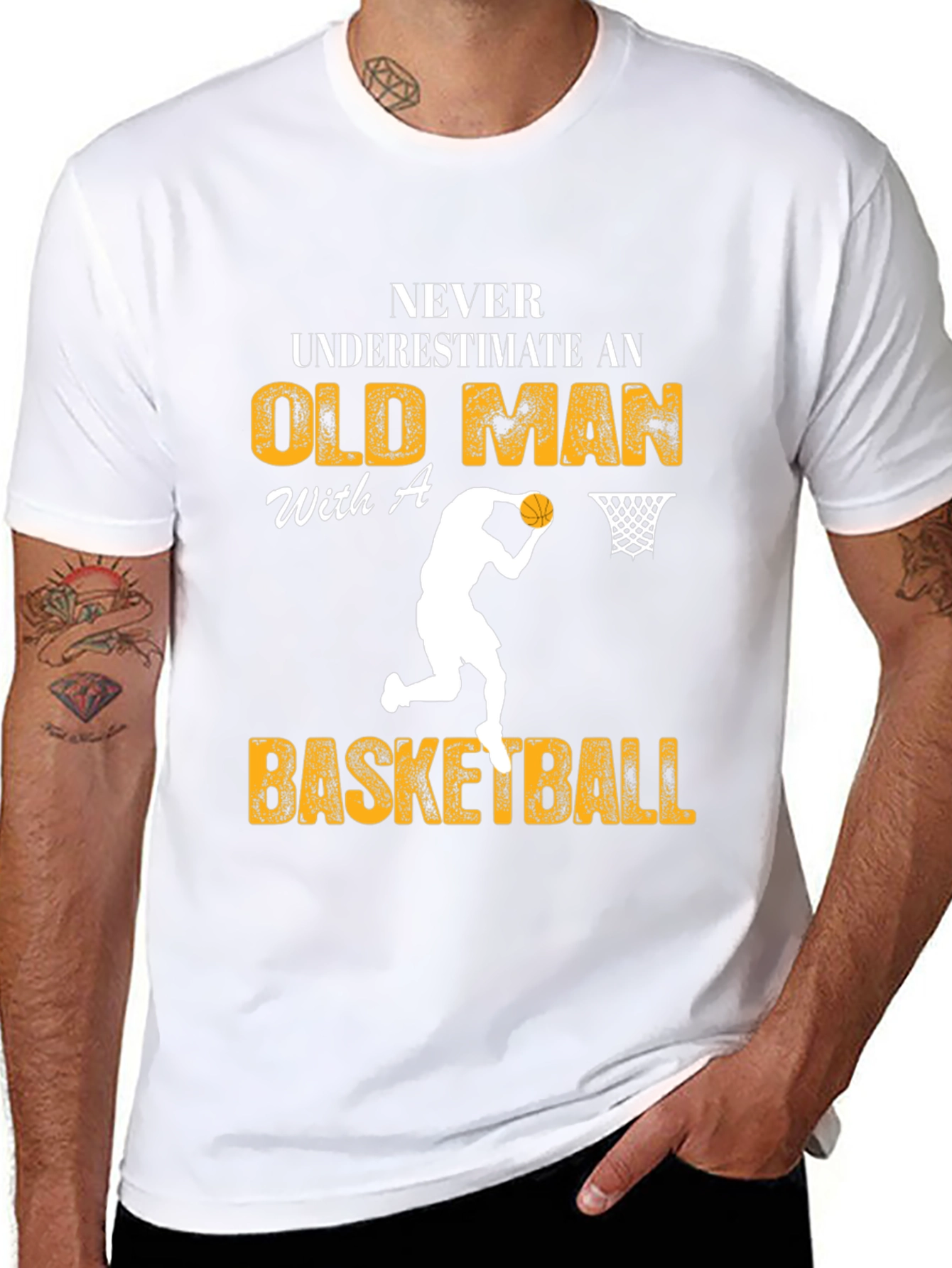 Old Man Basketball Graphic Tee