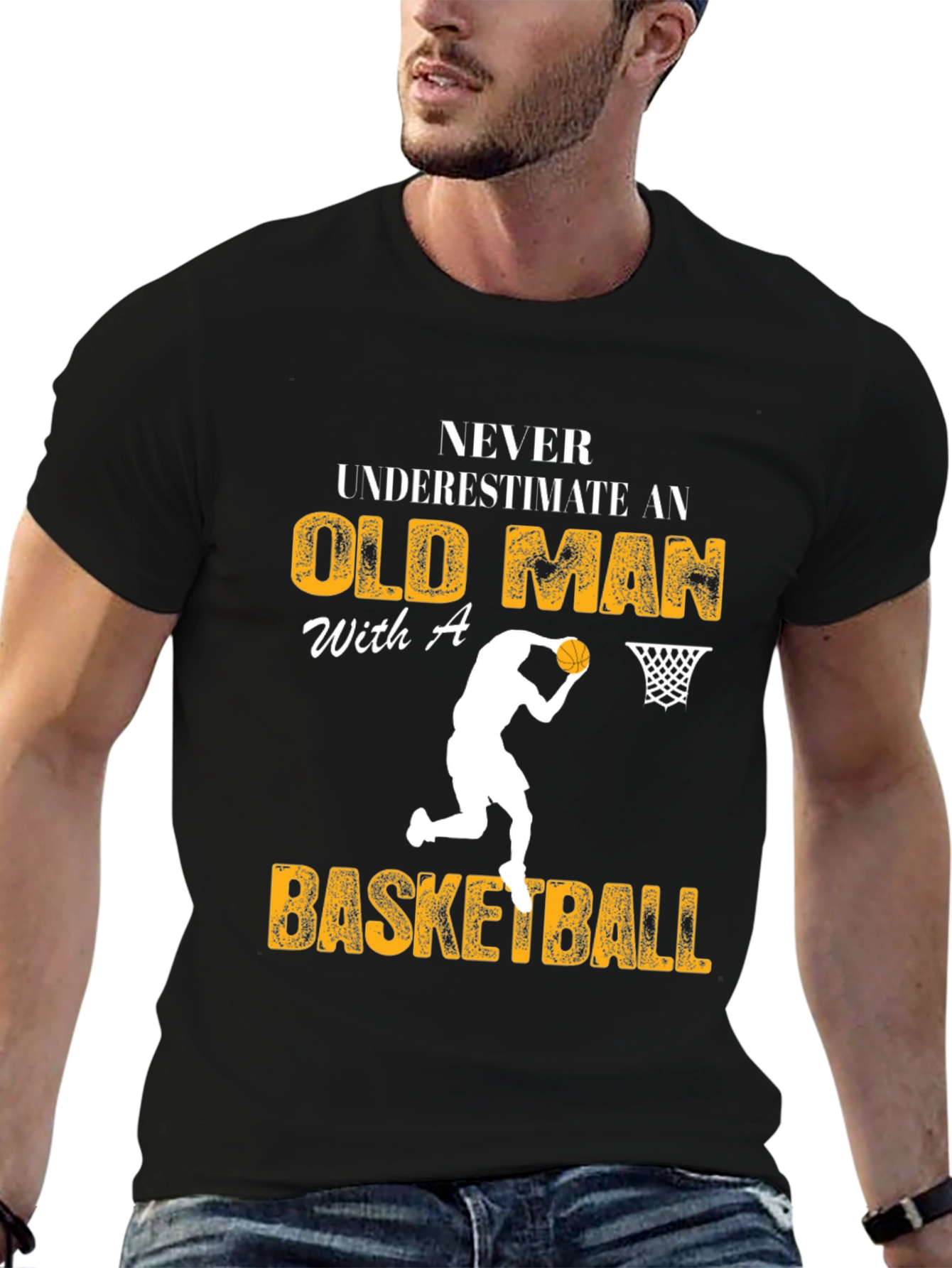 Old Man Basketball Graphic Tee