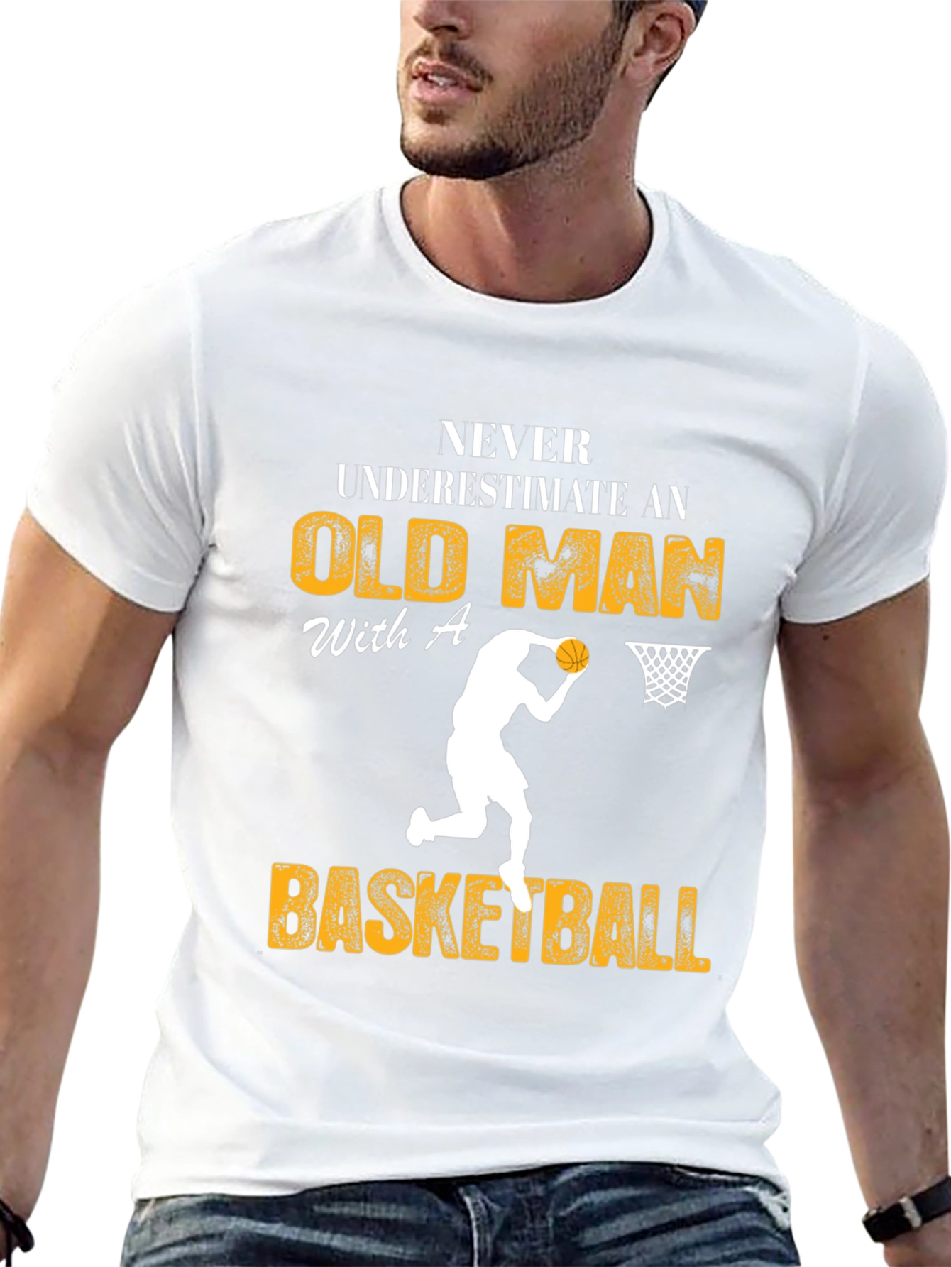 Old Man Basketball Graphic Tee