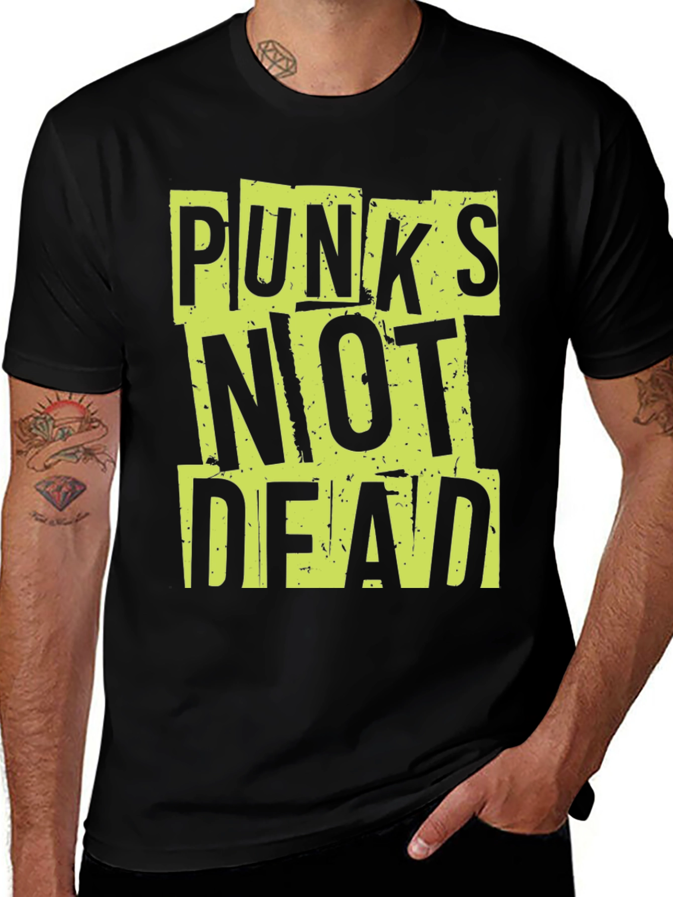 Punks Not Dead Graphic Tee - Mens Black T-Shirt