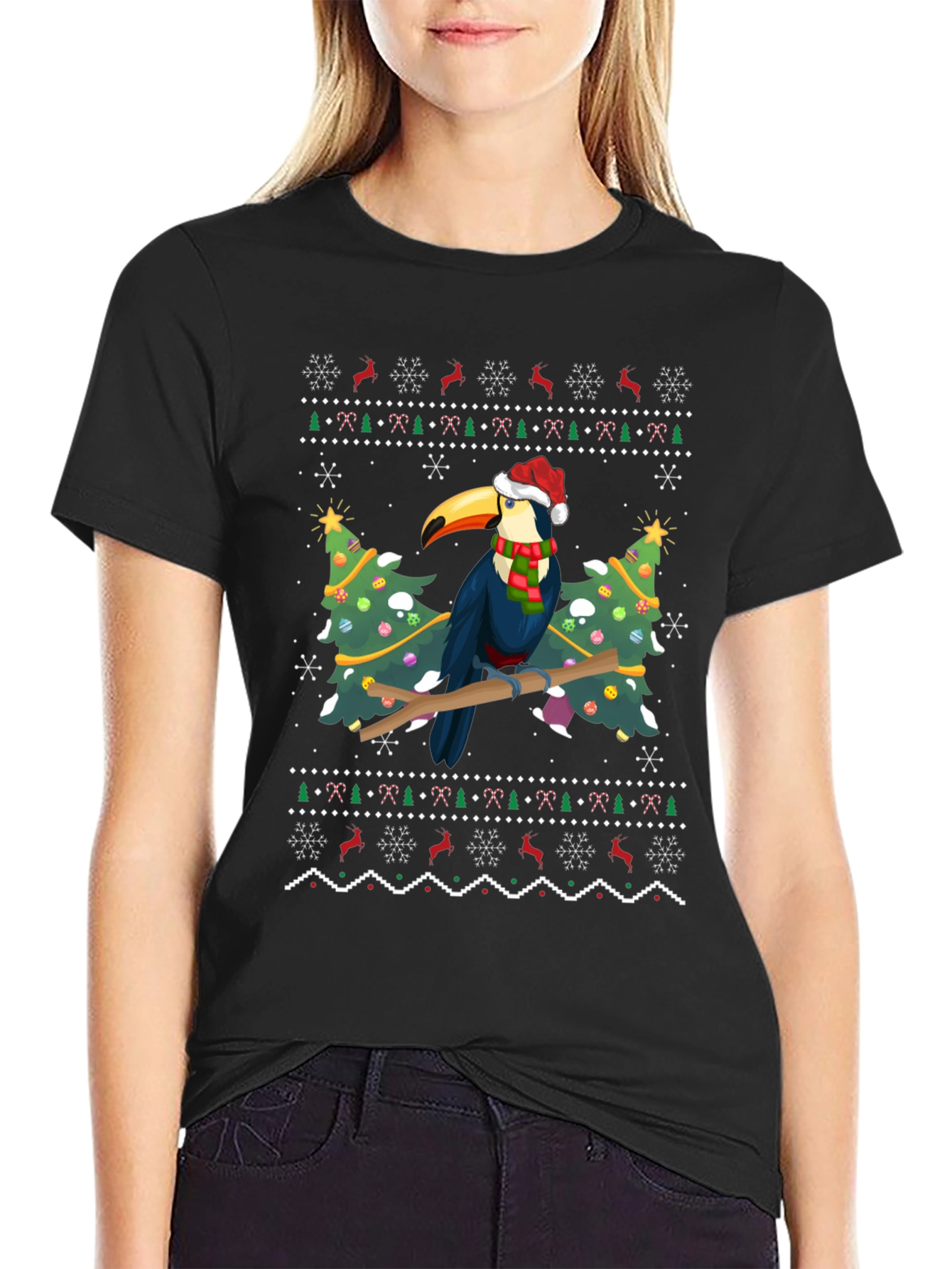 Holiday Toucan T-Shirt - Festive Christmas Design