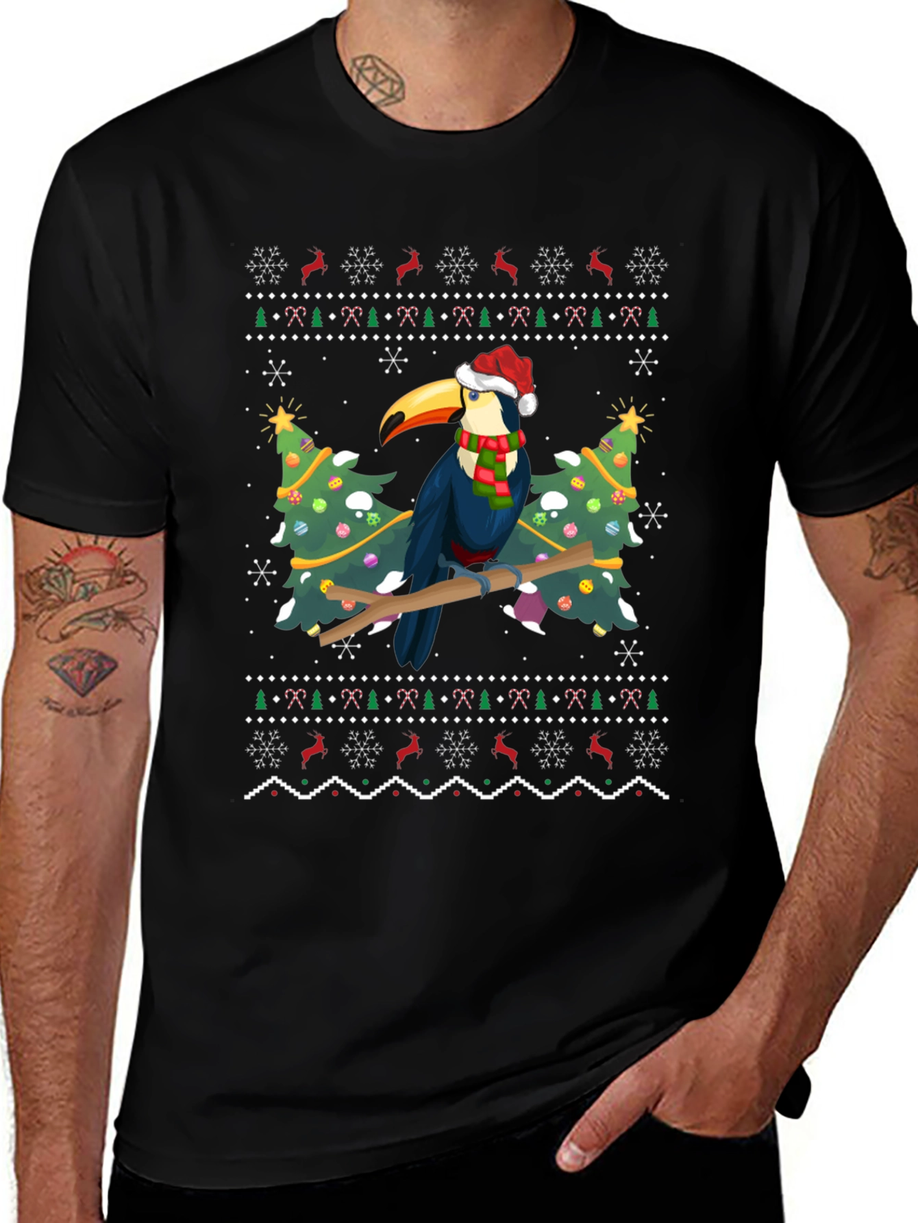 Holiday Toucan T-Shirt - Festive Christmas Design