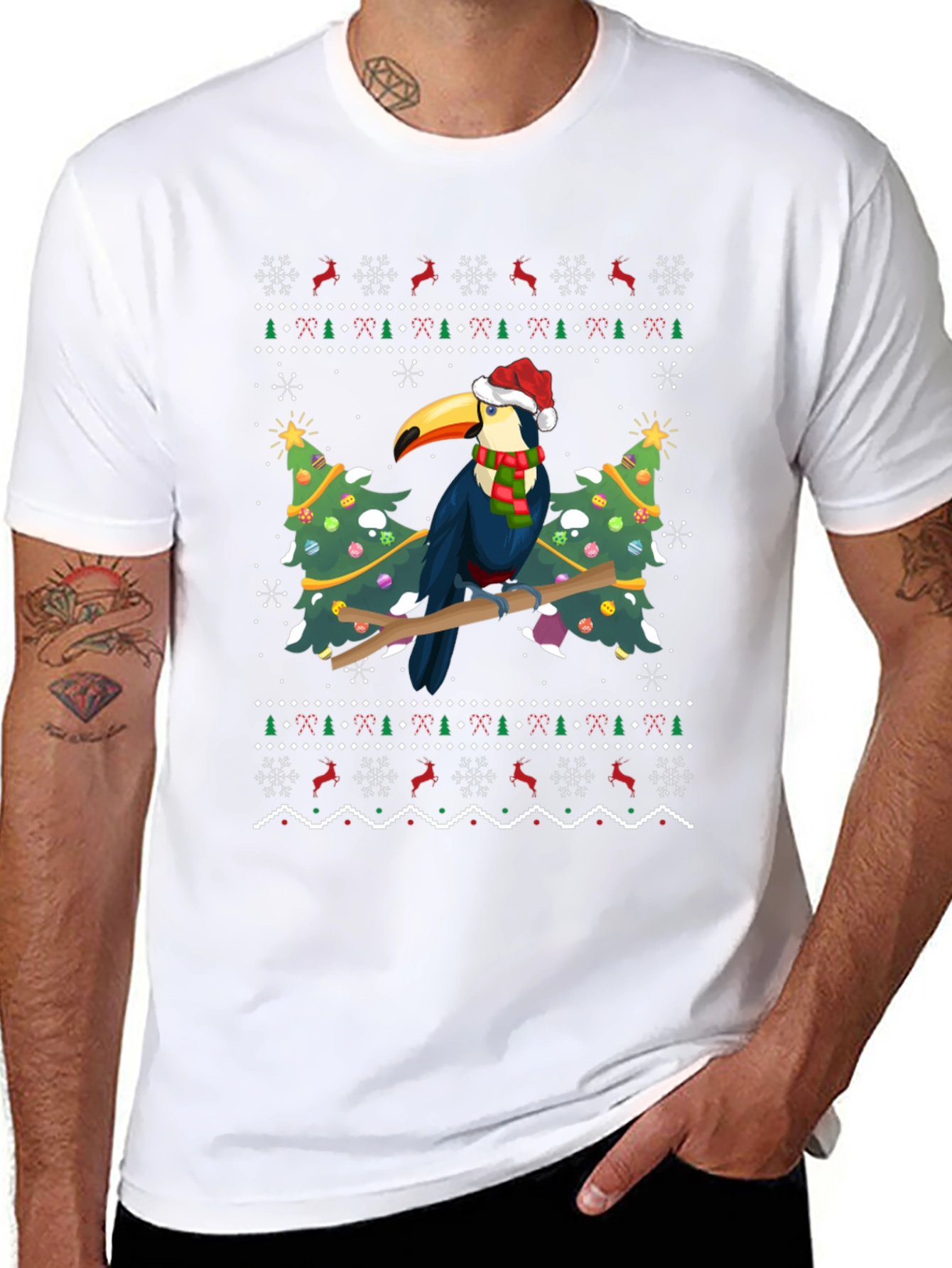 Holiday Toucan T-Shirt - Festive Christmas Design