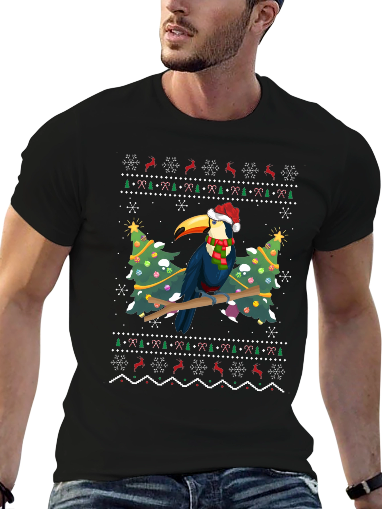 Holiday Toucan T-Shirt - Festive Christmas Design