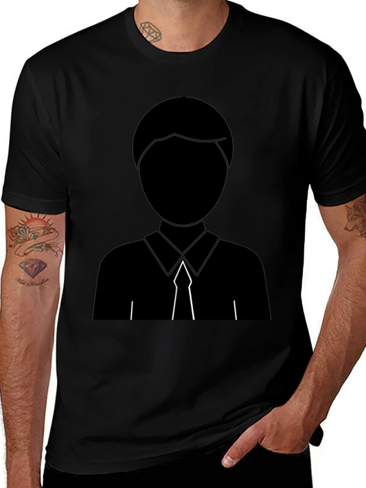Minimalist Suit Silhouette Black T-Shirt