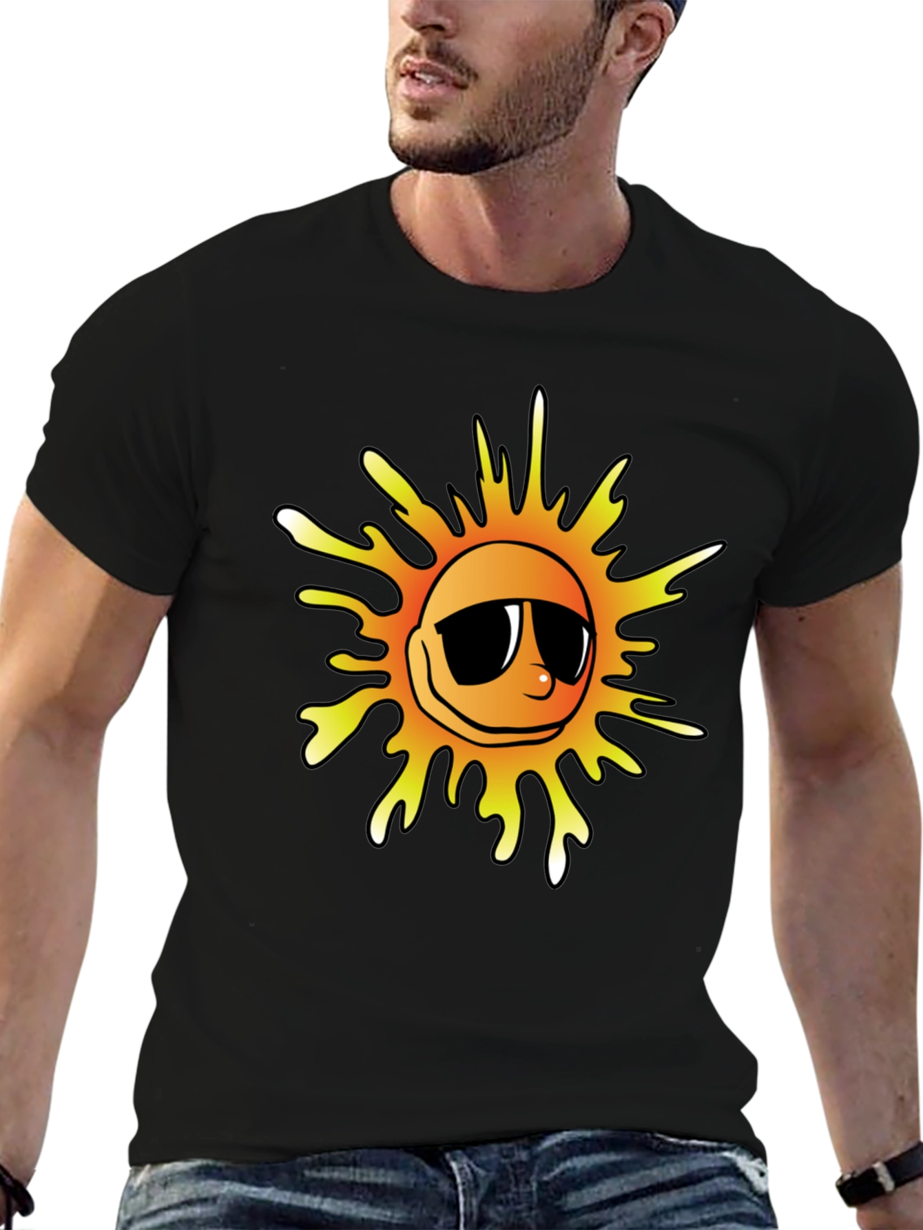 Cool Sun Graphic Black T-Shirt