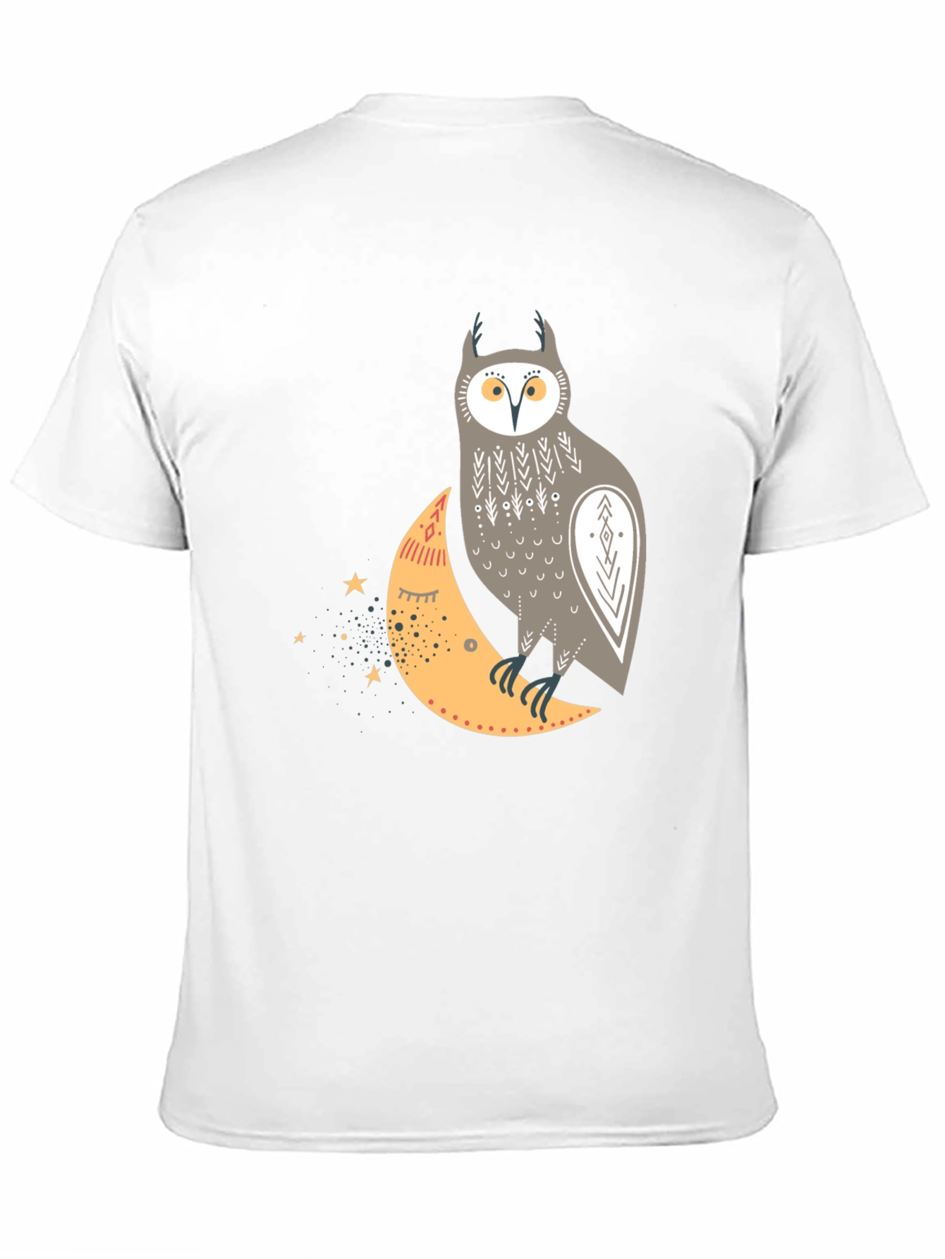 Owl and Crescent Moon Graphic Tee