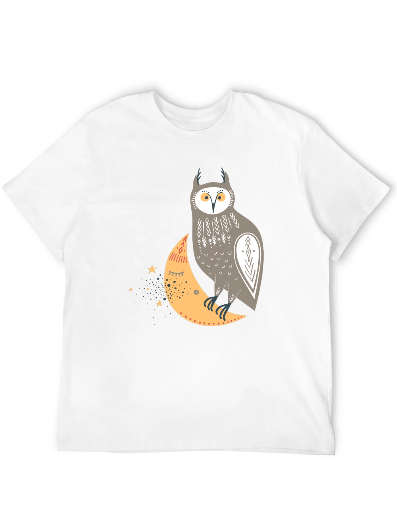 Owl and Crescent Moon Graphic Tee