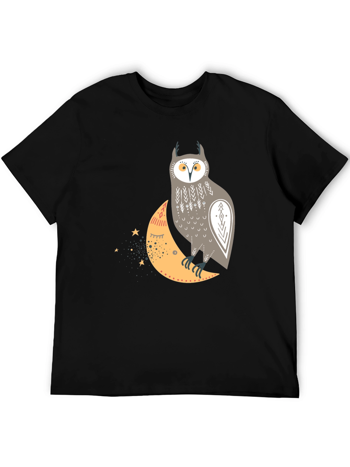 Owl and Crescent Moon Graphic Tee