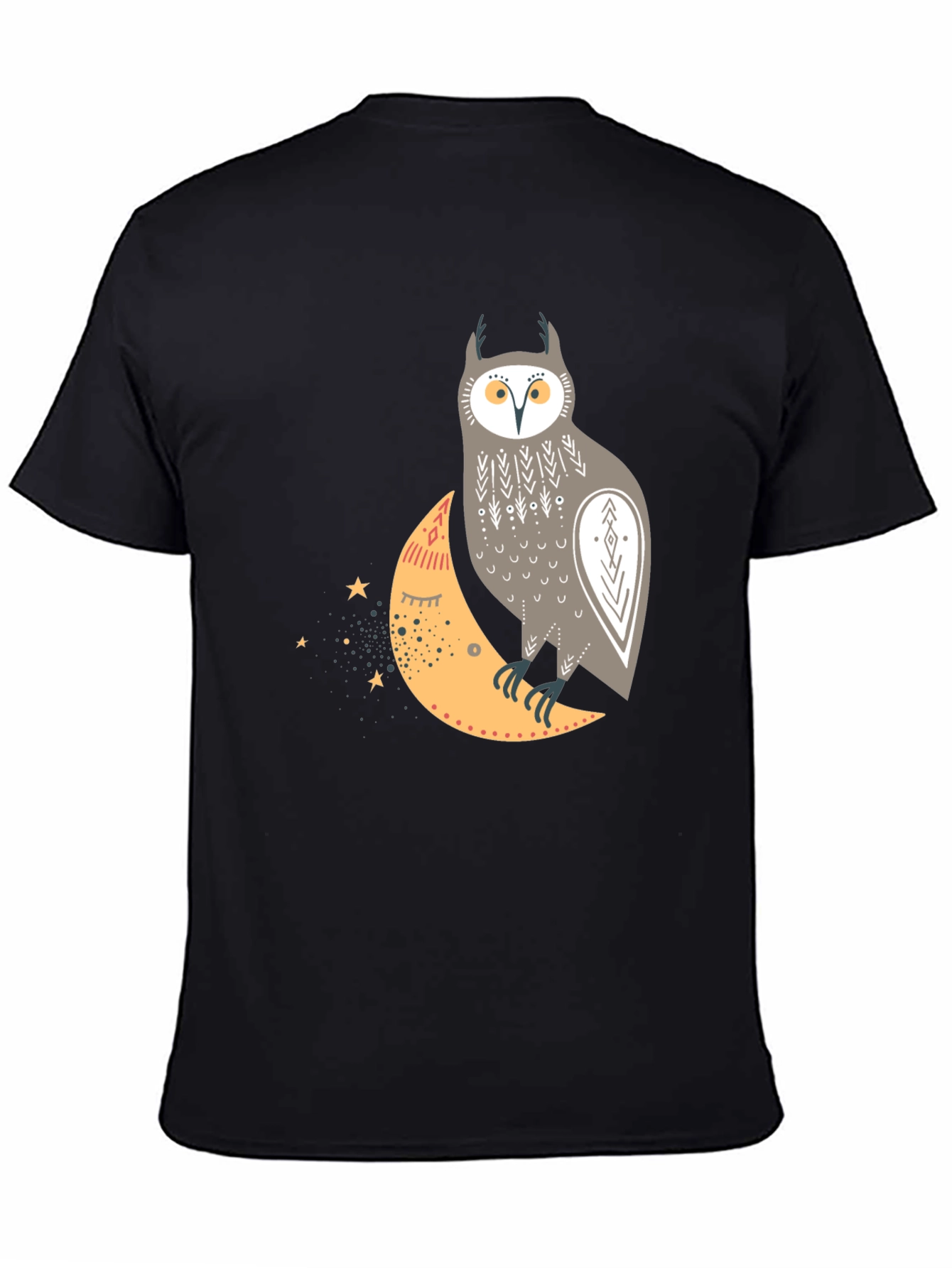 Owl and Crescent Moon Graphic Tee