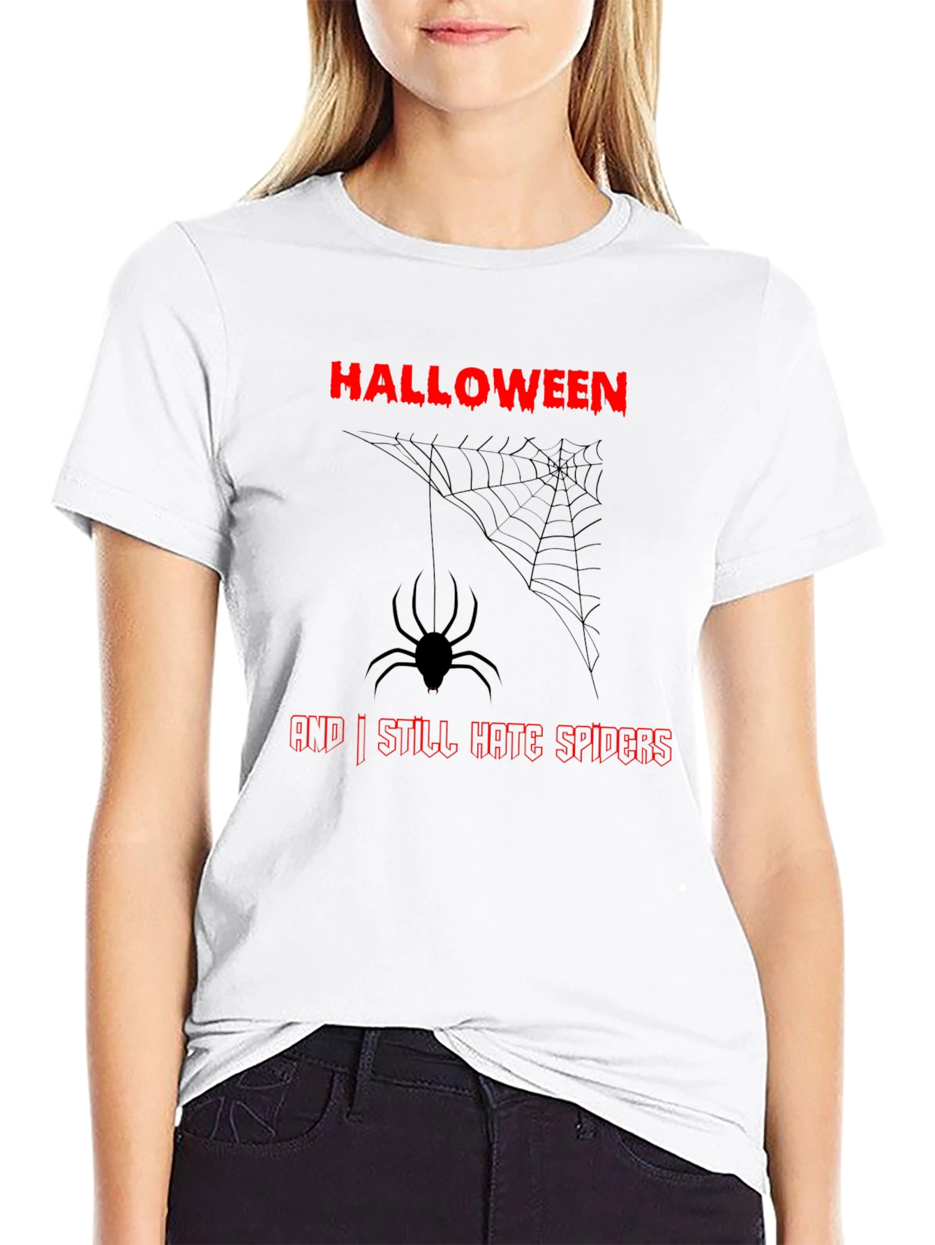 Halloween Spider Graphic Black T-Shirt