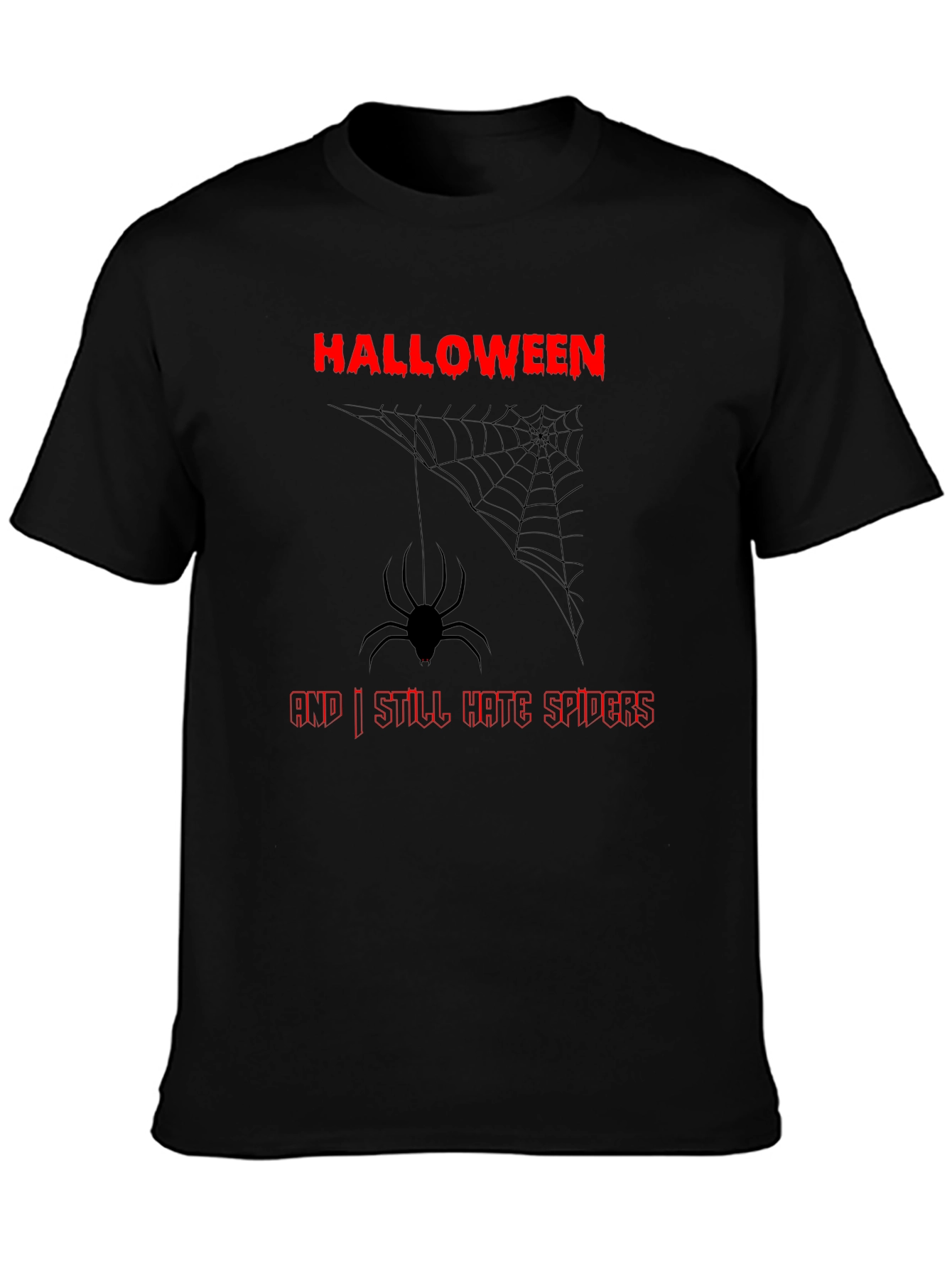 Halloween Spider Graphic Black T-Shirt