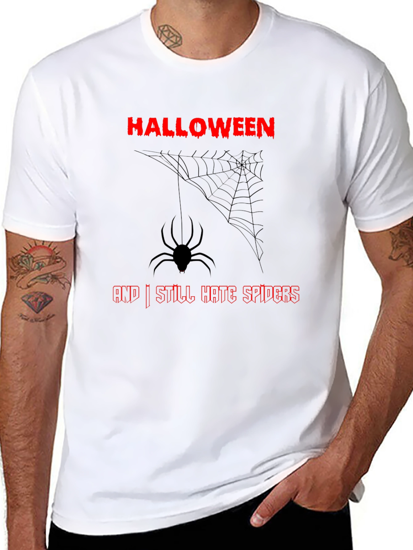 Halloween Spider Graphic Black T-Shirt