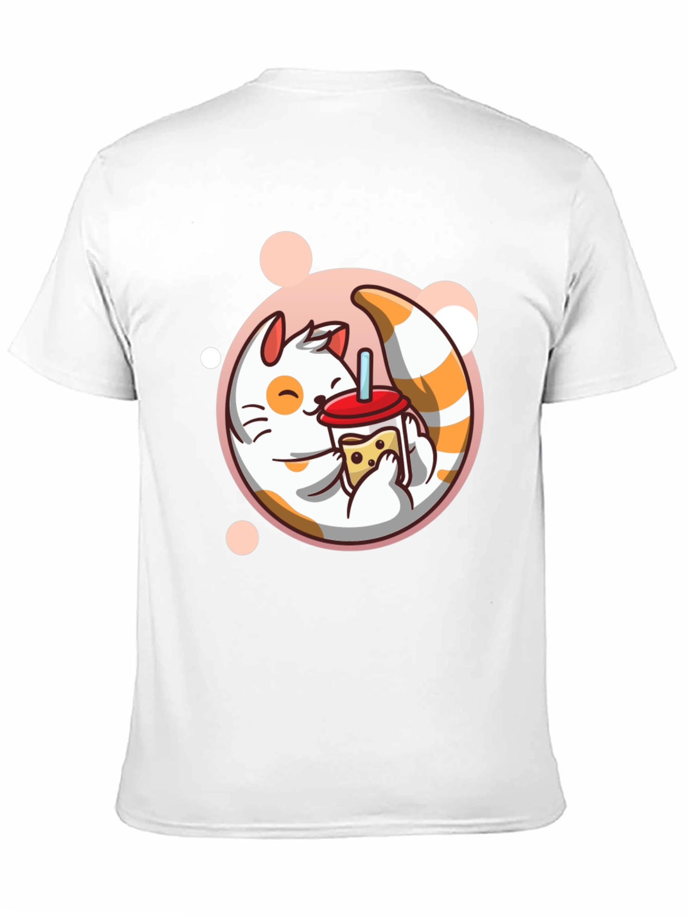 Cute Cat Boba Tea Graphic Tee - Black