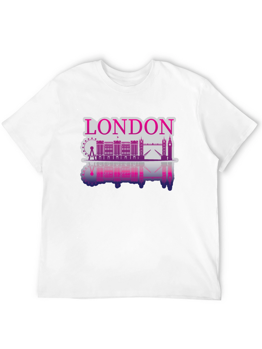 London Skyline Graphic T-Shirt - Black Crew Neck