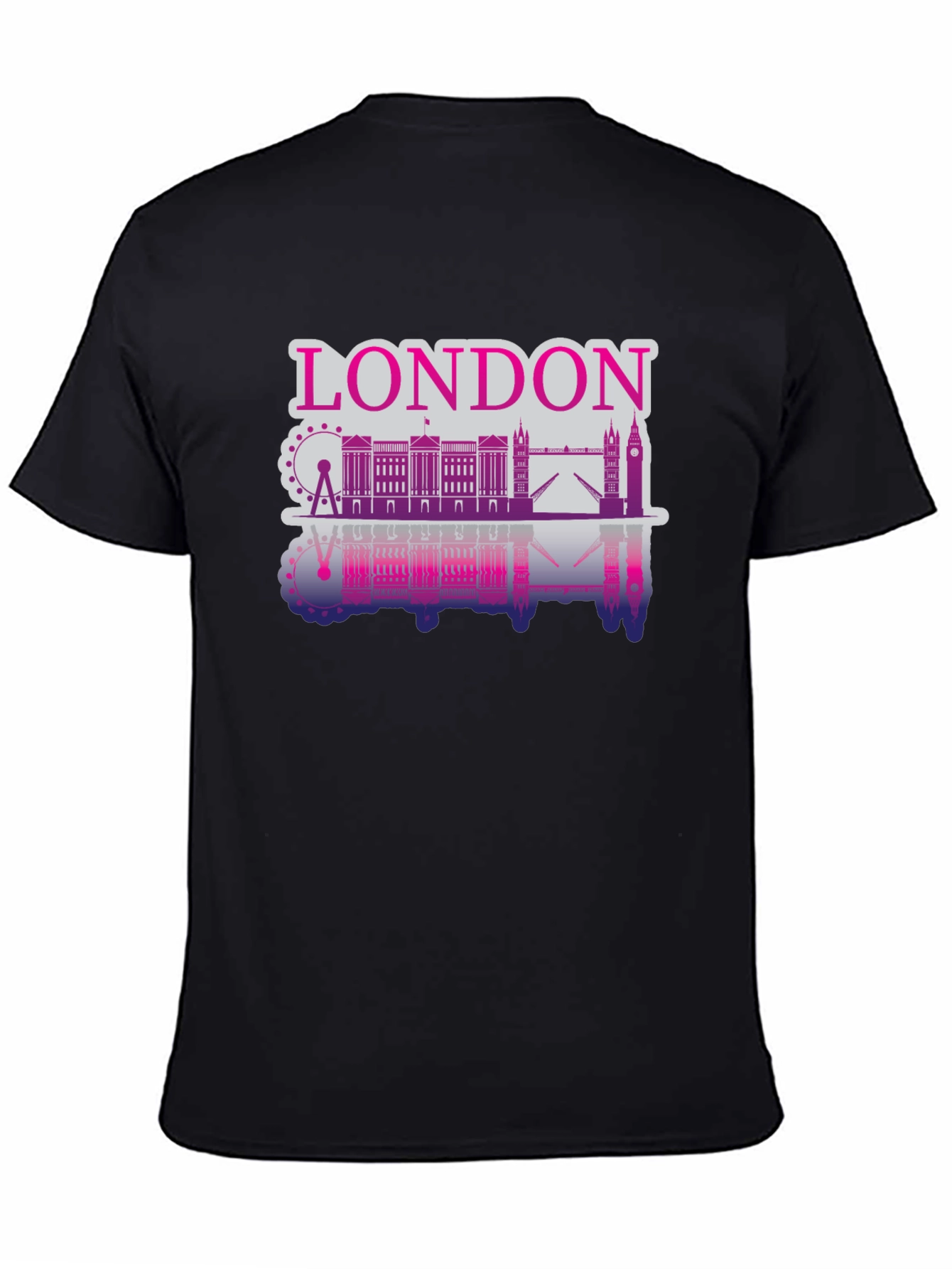 London Skyline Graphic T-Shirt - Black Crew Neck