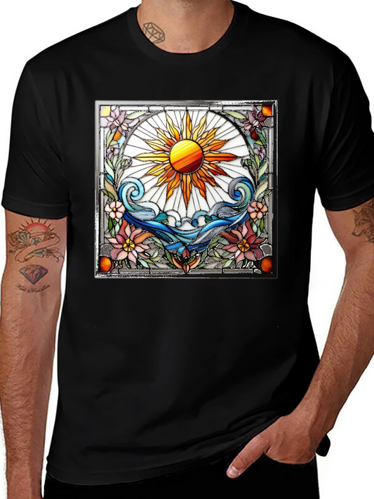 Stained Glass Sun Graphic T-Shirt