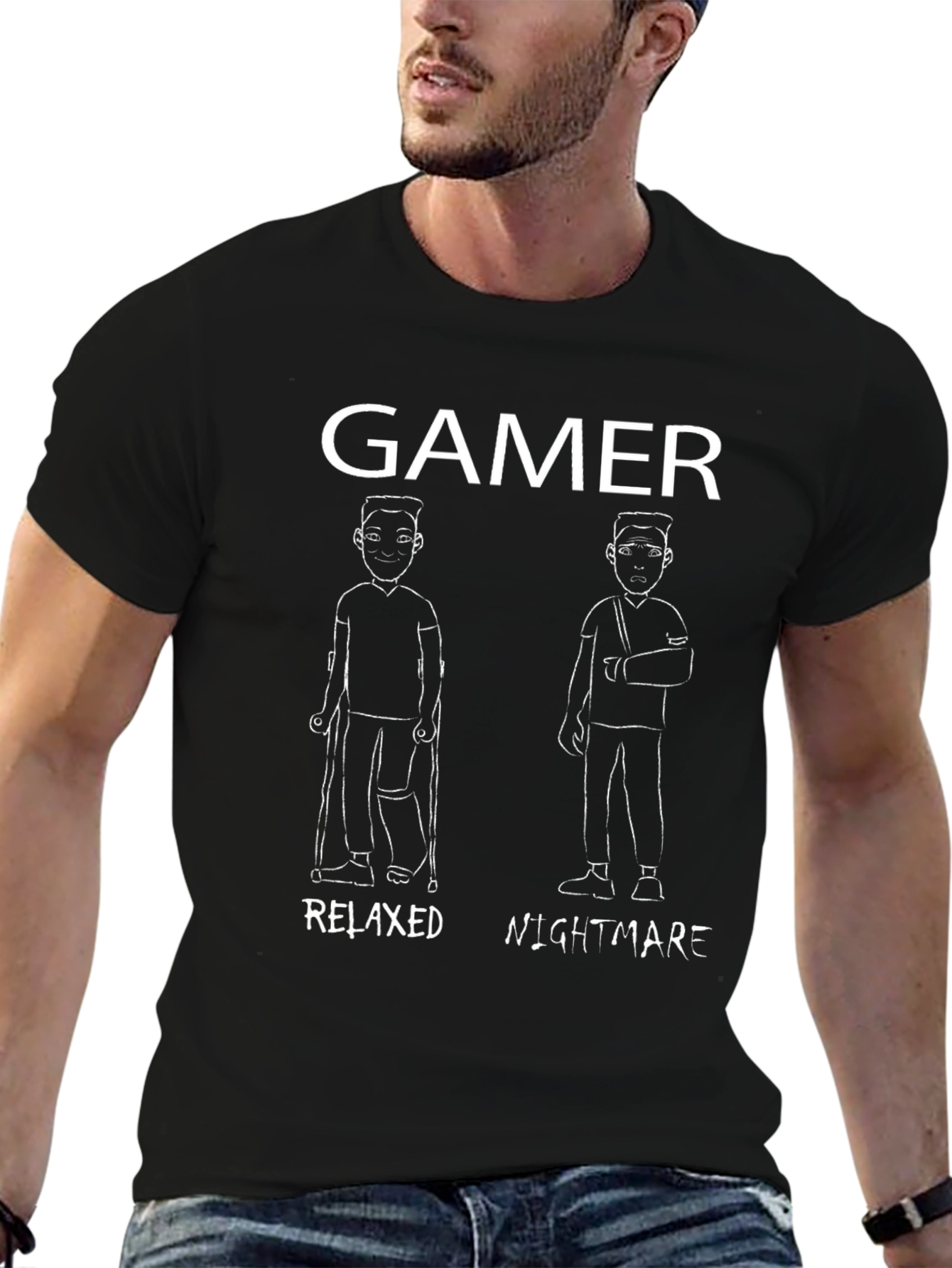 Gamer Relaxed Nightmare Graphic T-Shirt