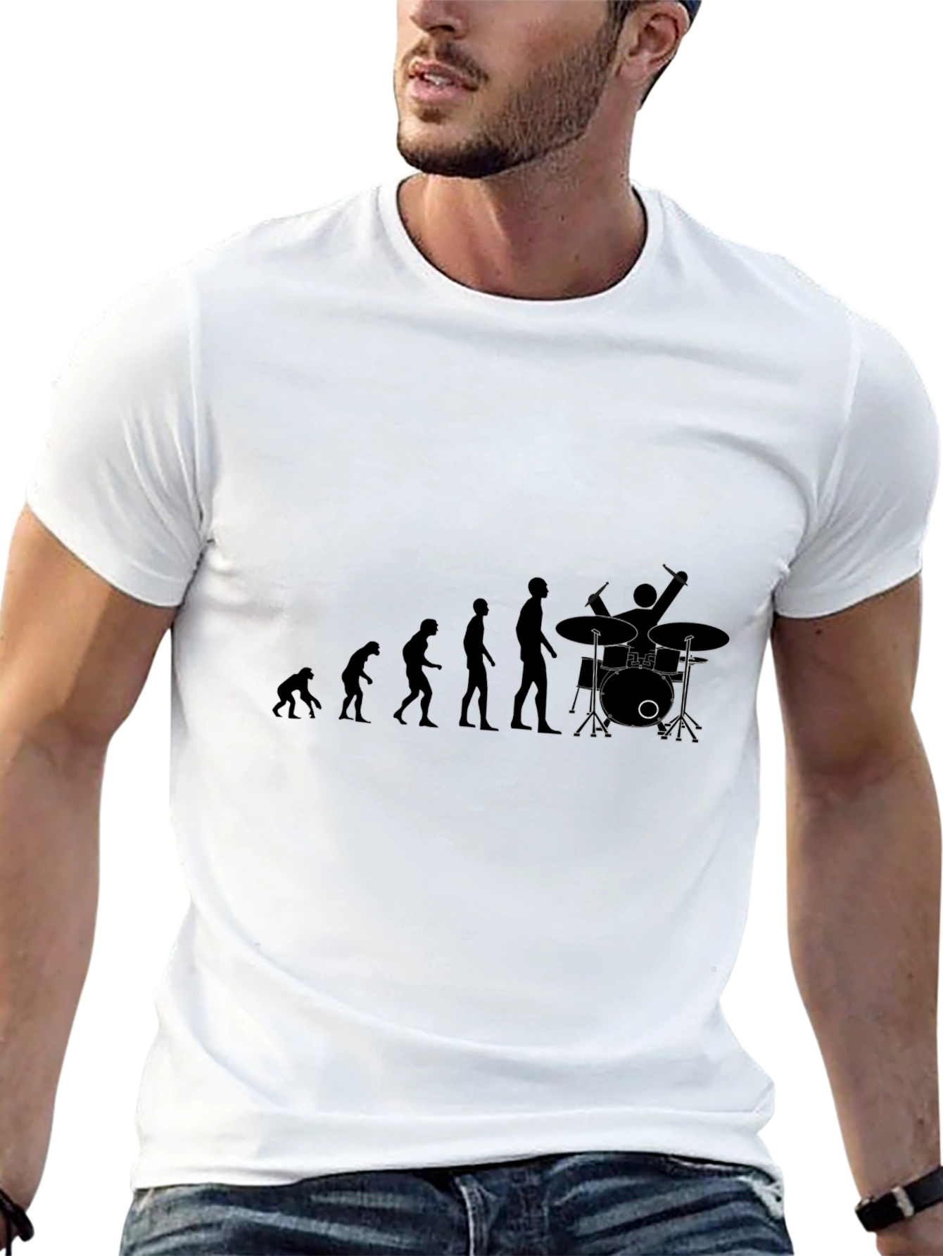 Evolution of Drumming Black T-Shirt