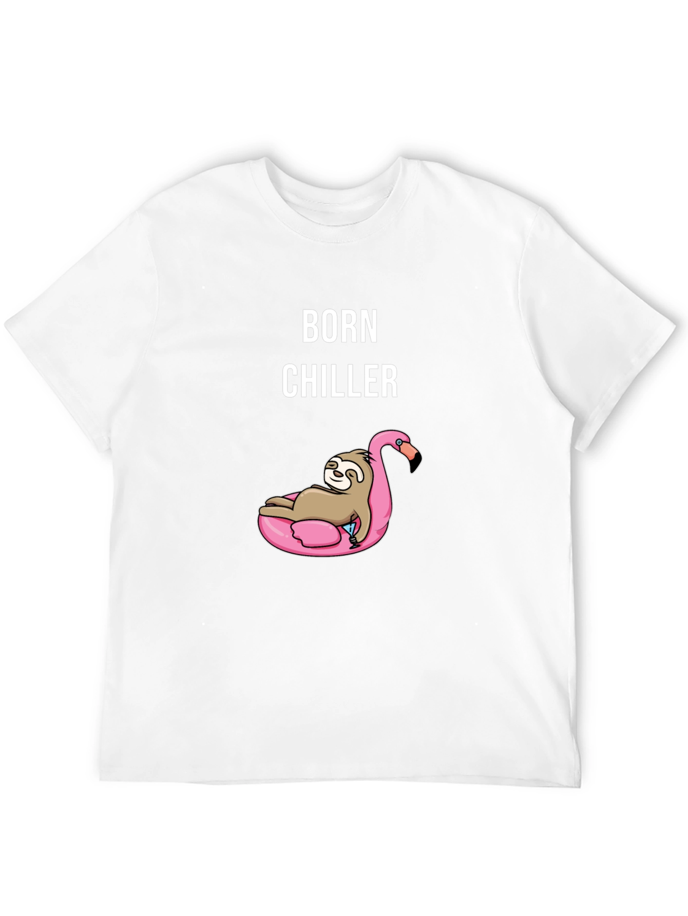 Born Chiller Sloth Flamingo Graphic Tee