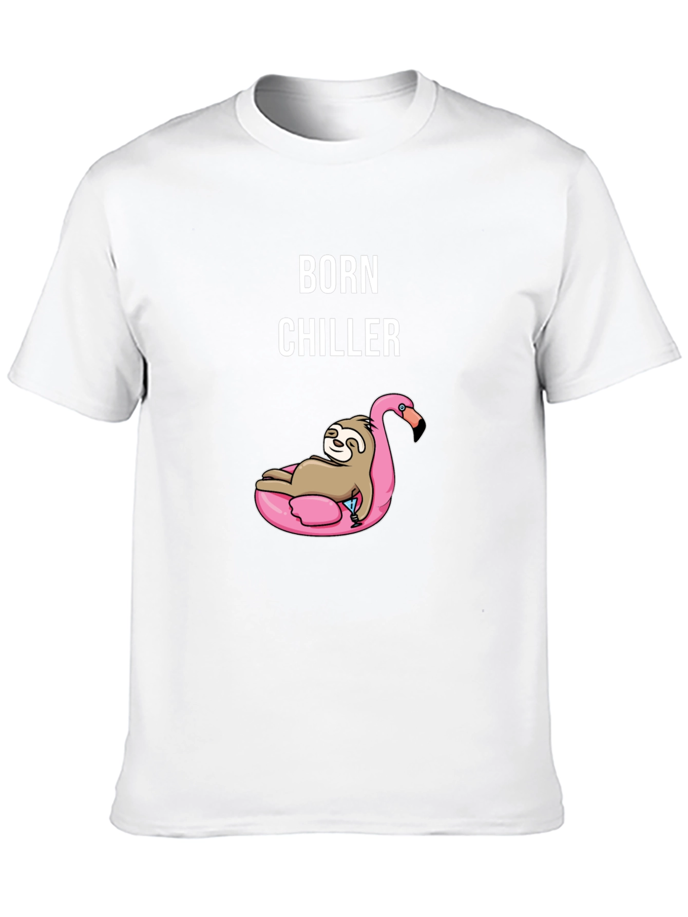 Born Chiller Sloth Flamingo Graphic Tee
