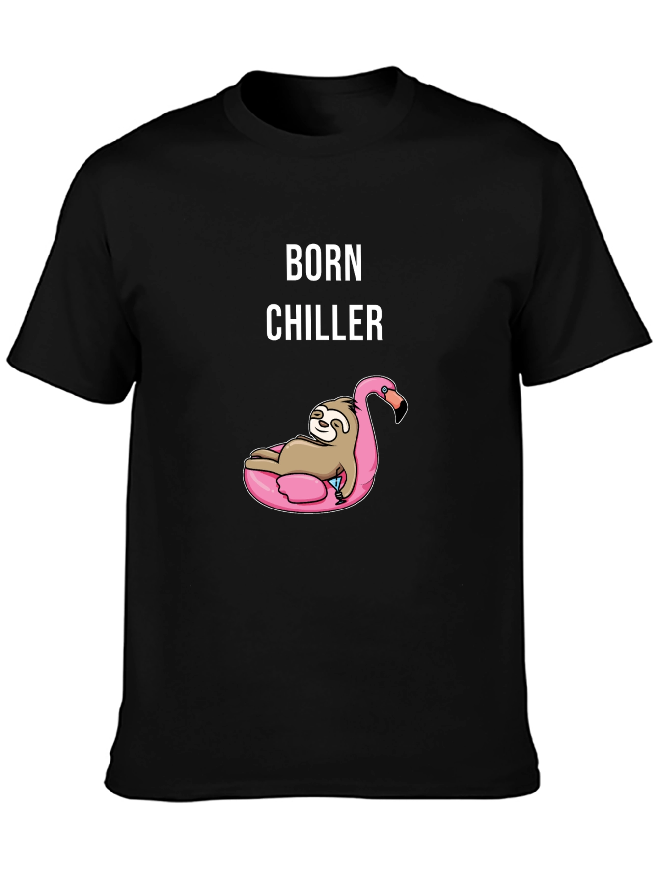 Born Chiller Sloth Flamingo Graphic Tee