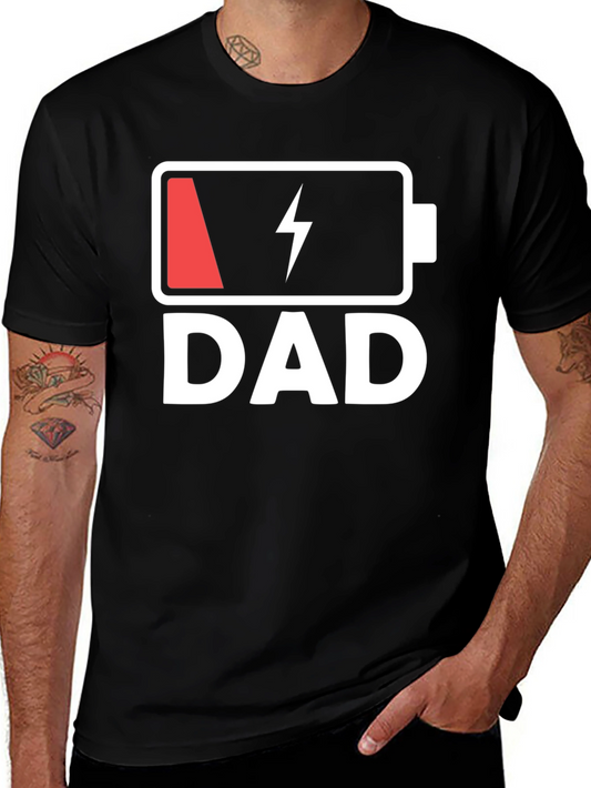 Low Battery Dad T-Shirt - Funny Fathers Day Gift