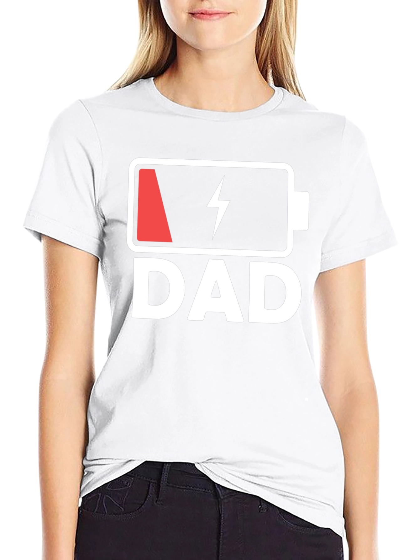 Low Battery Dad T-Shirt - Funny Fathers Day Gift