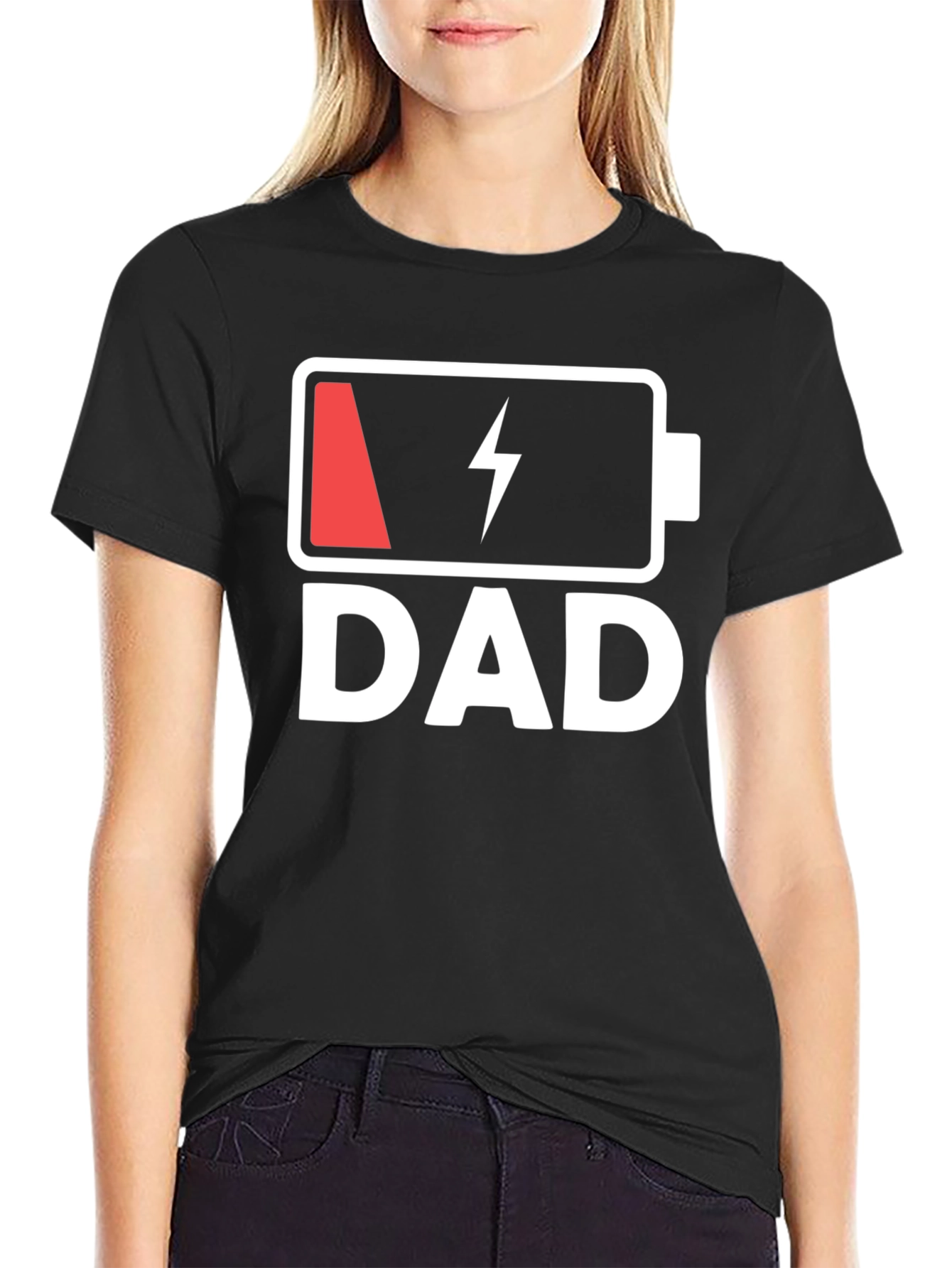 Low Battery Dad T-Shirt - Funny Fathers Day Gift