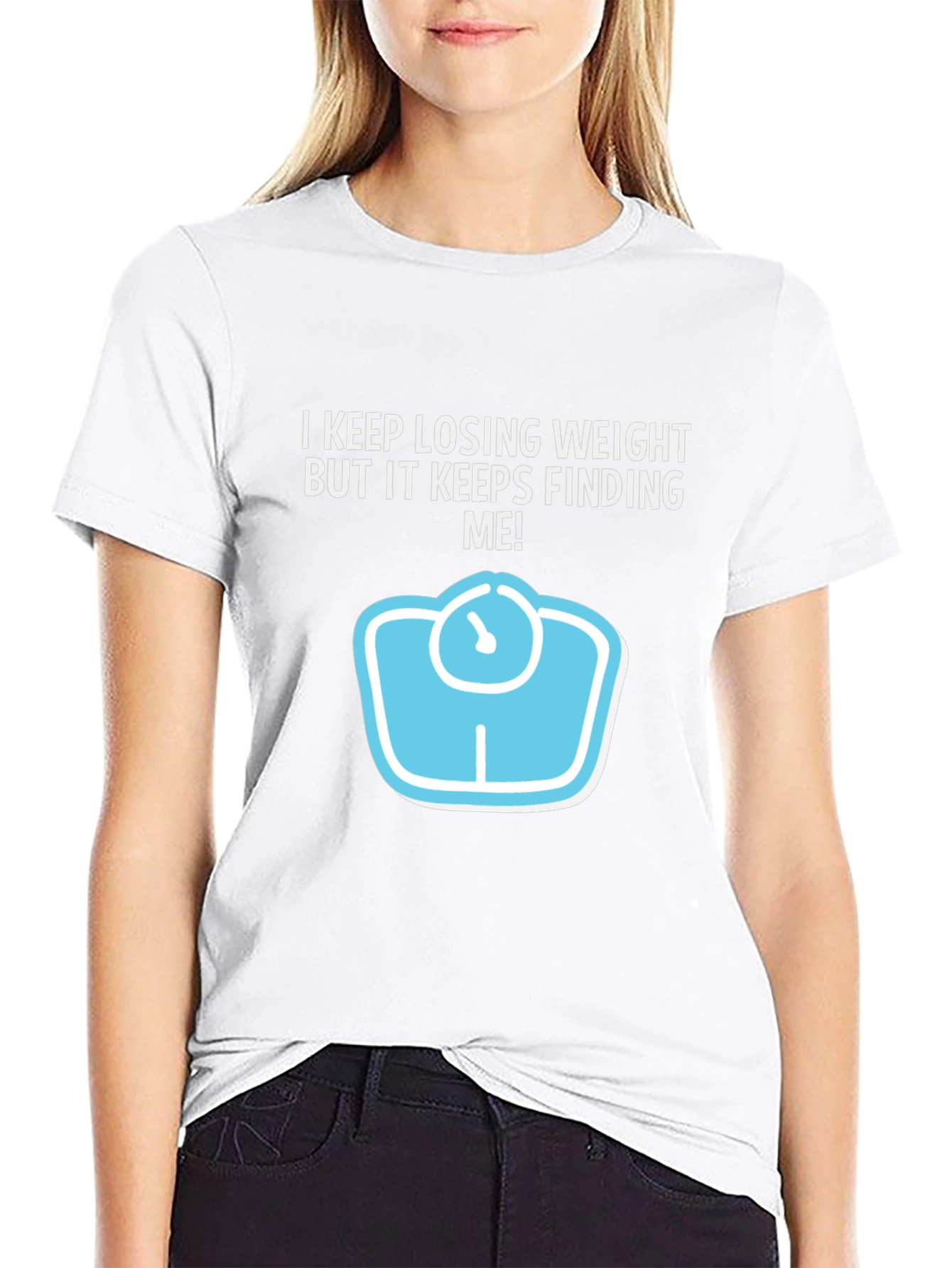 Funny Weight Loss Graphic Tee - Keeps Finding Me!