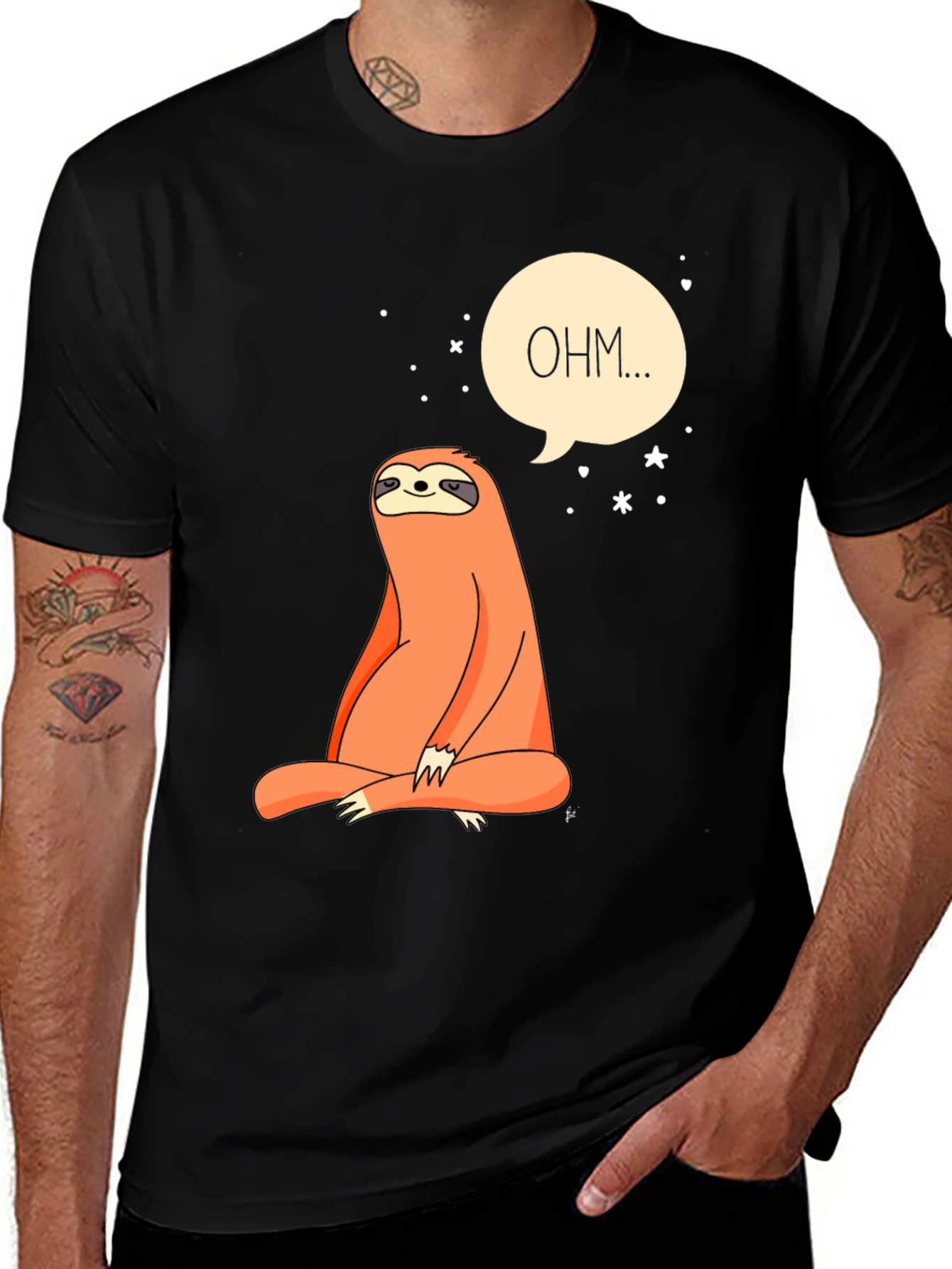 Zen Sloth OHM T-Shirt - Meditating Animal Tee
