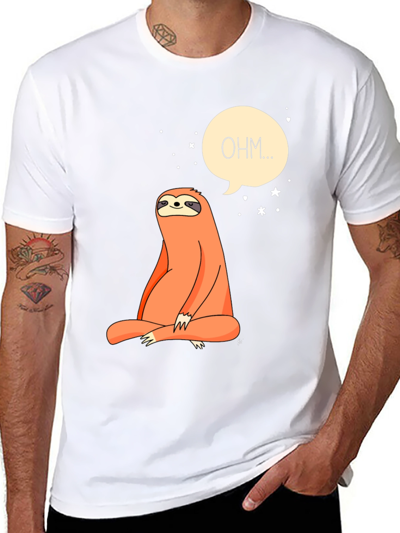 Zen Sloth OHM T-Shirt - Meditating Animal Tee