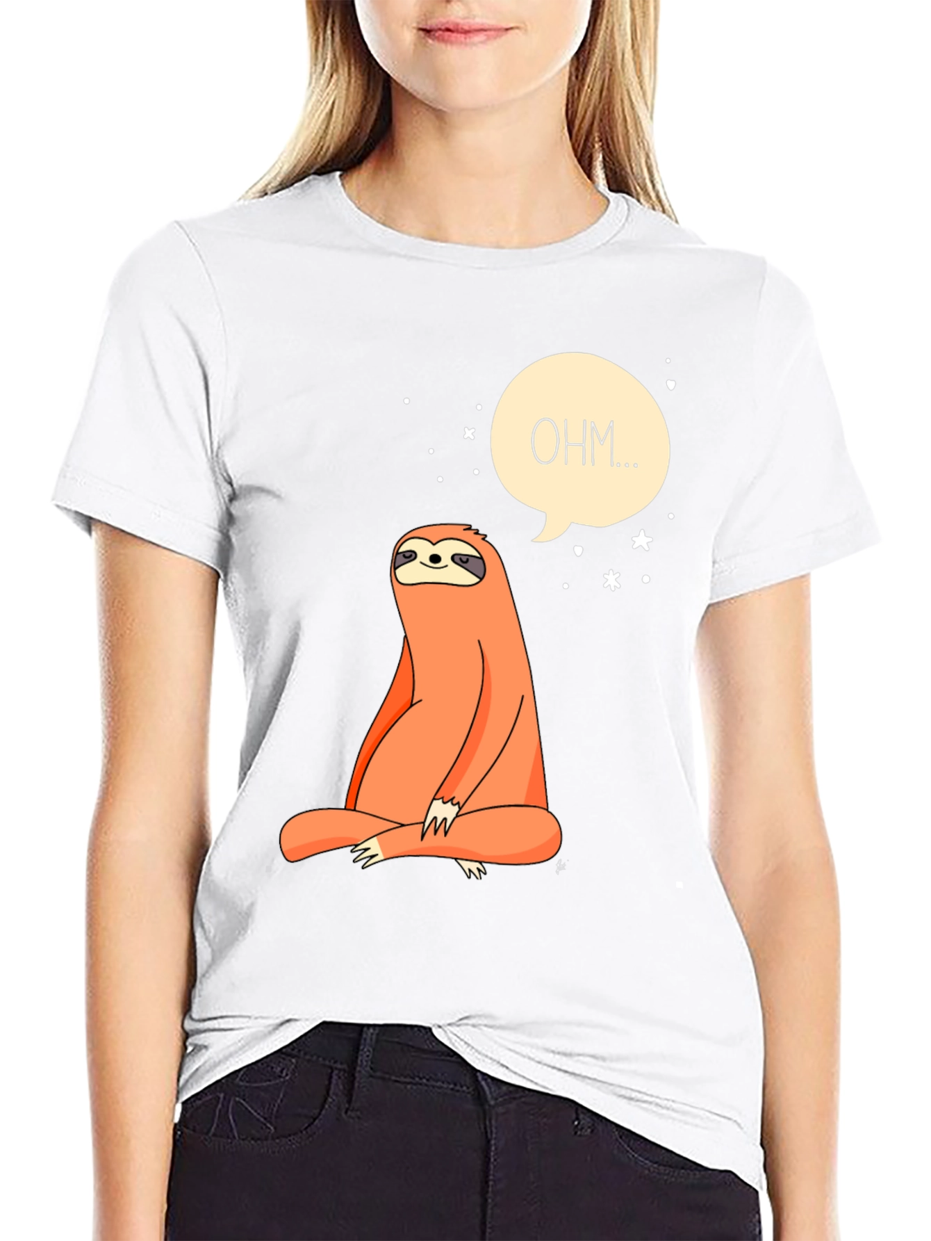 Zen Sloth OHM T-Shirt - Meditating Animal Tee